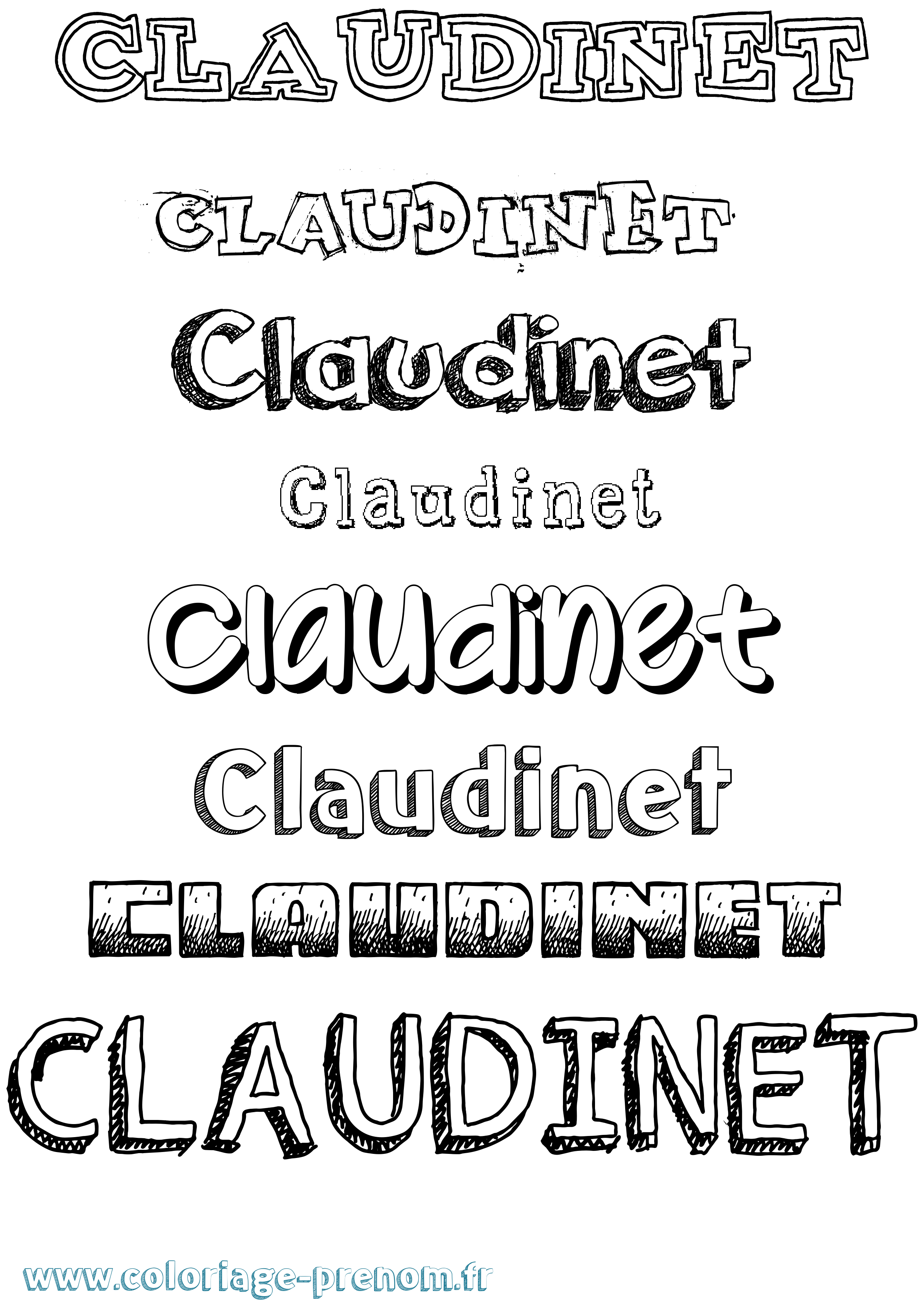 Coloriage Claudinet Dessiné Coloriage prénom Claudinet Dessiné