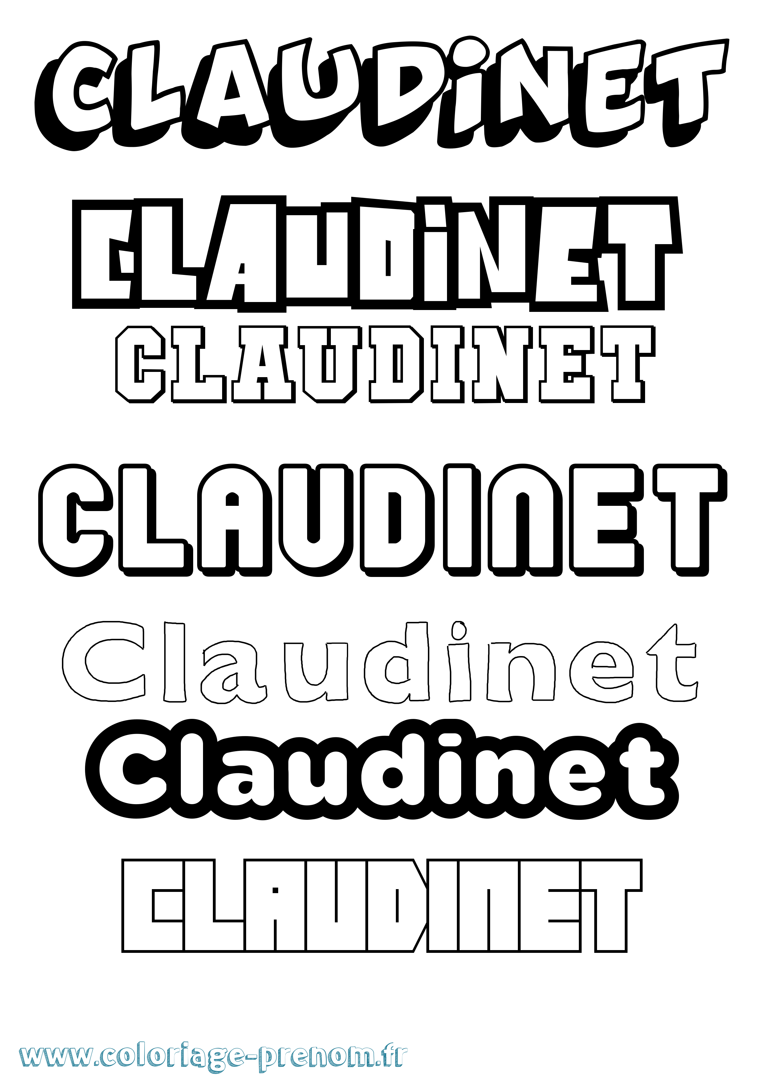 Coloriage Claudinet Simple Coloriage prénom Claudinet Simple