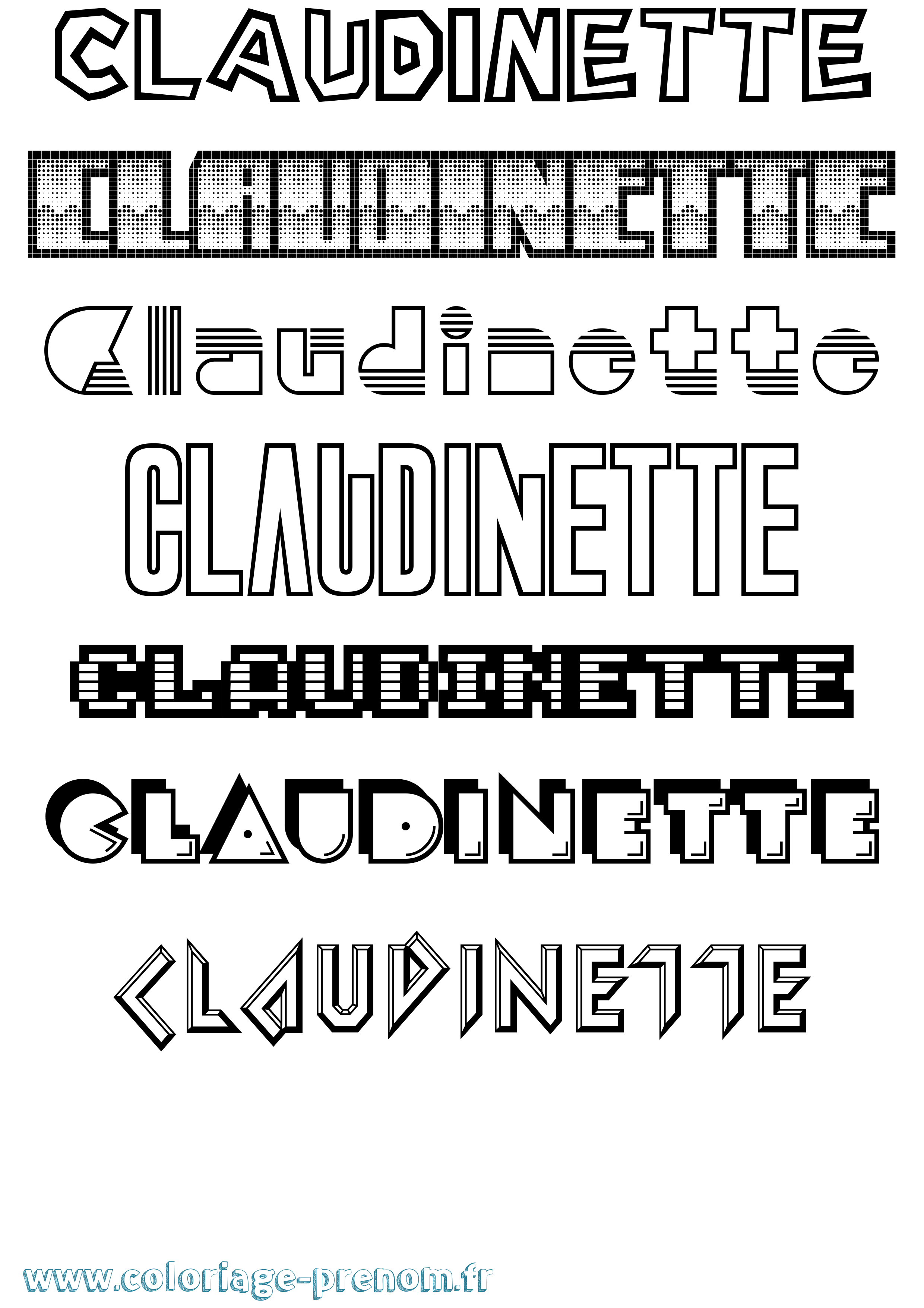 Coloriage Claudinette Jeux Vidéos Coloriage prénom Claudinette Jeux Vidéos