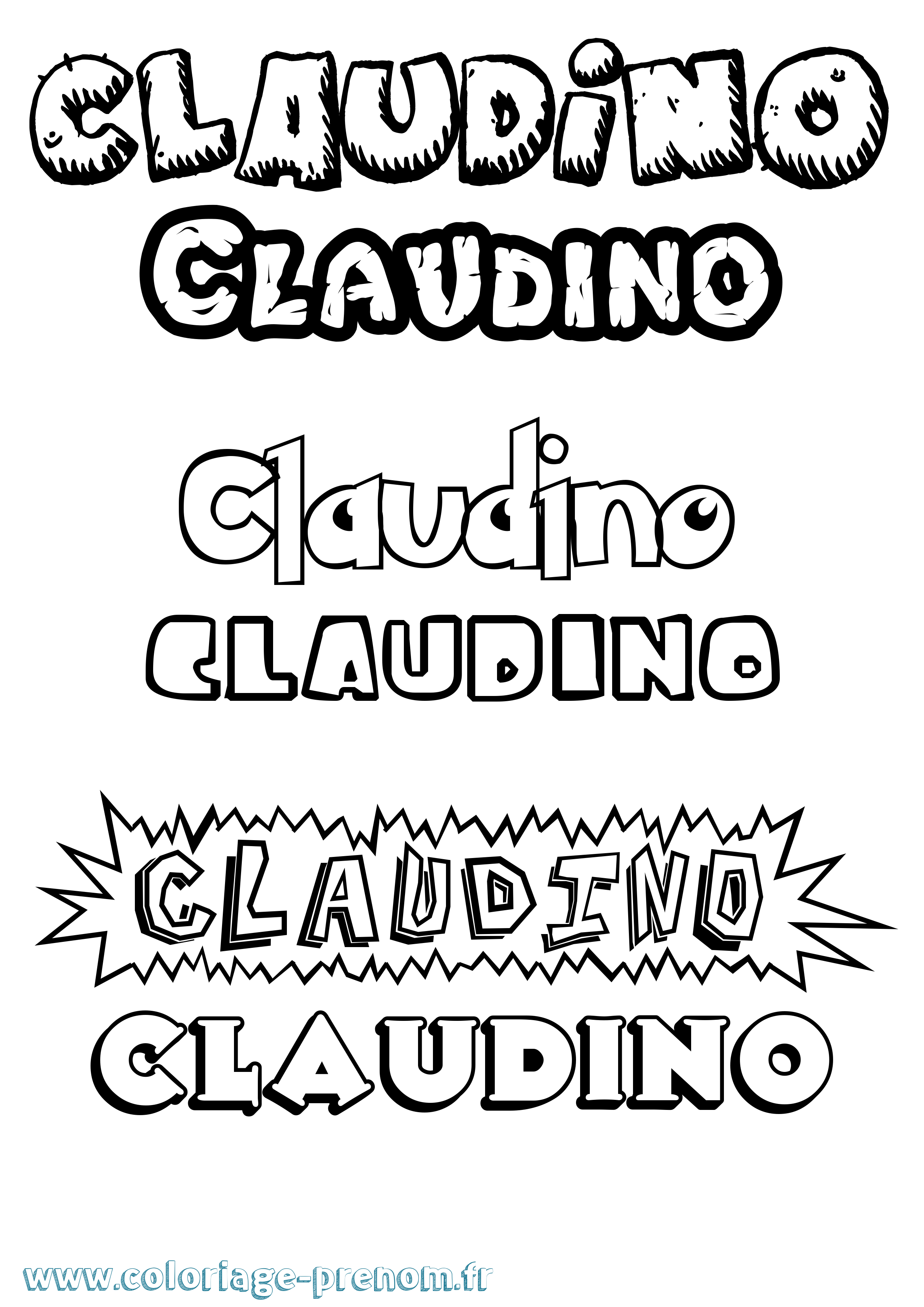 Coloriage Claudino Dessin Animé Coloriage prénom Claudino Dessin Animé