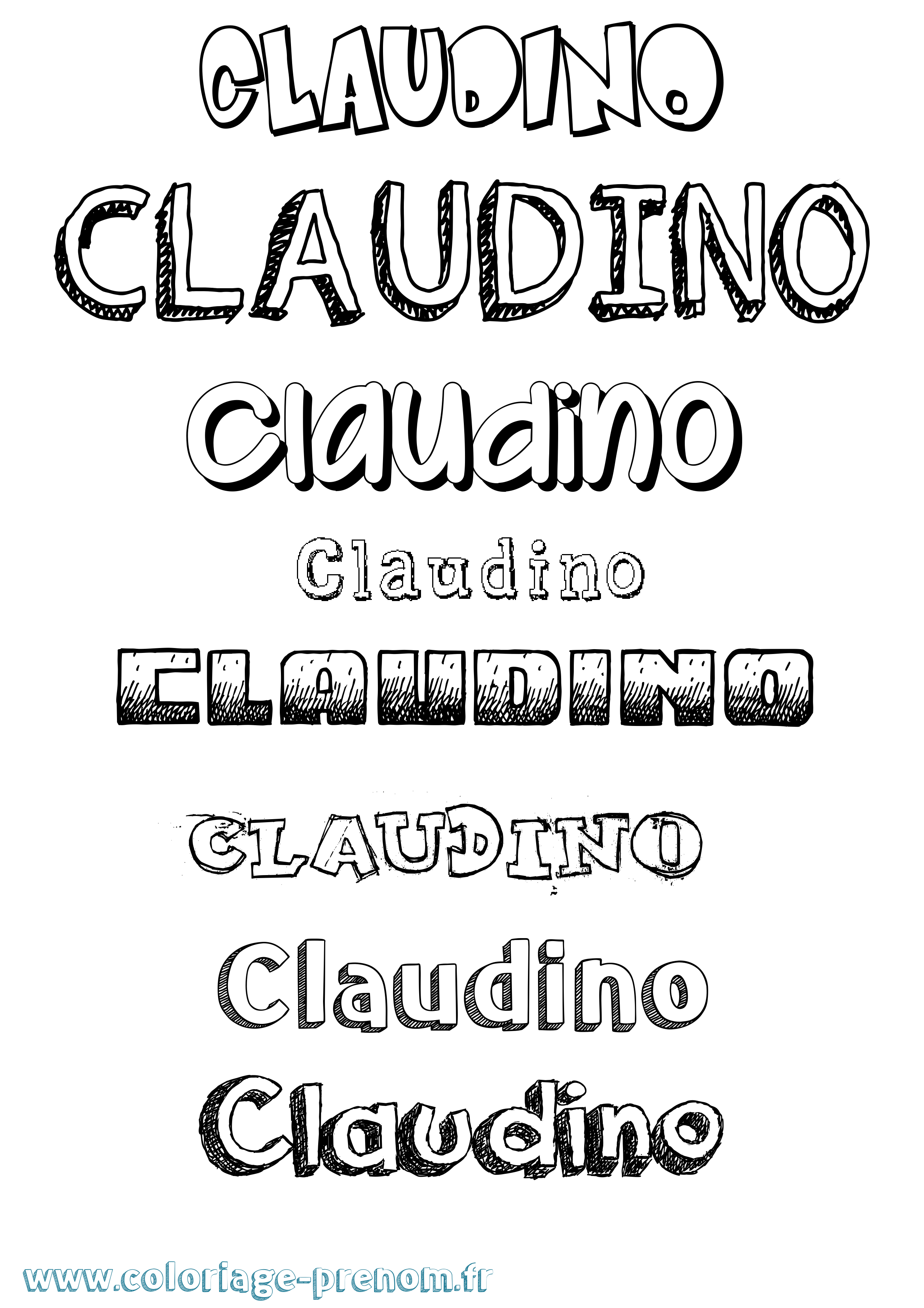 Coloriage Claudino Dessiné Coloriage prénom Claudino Dessiné