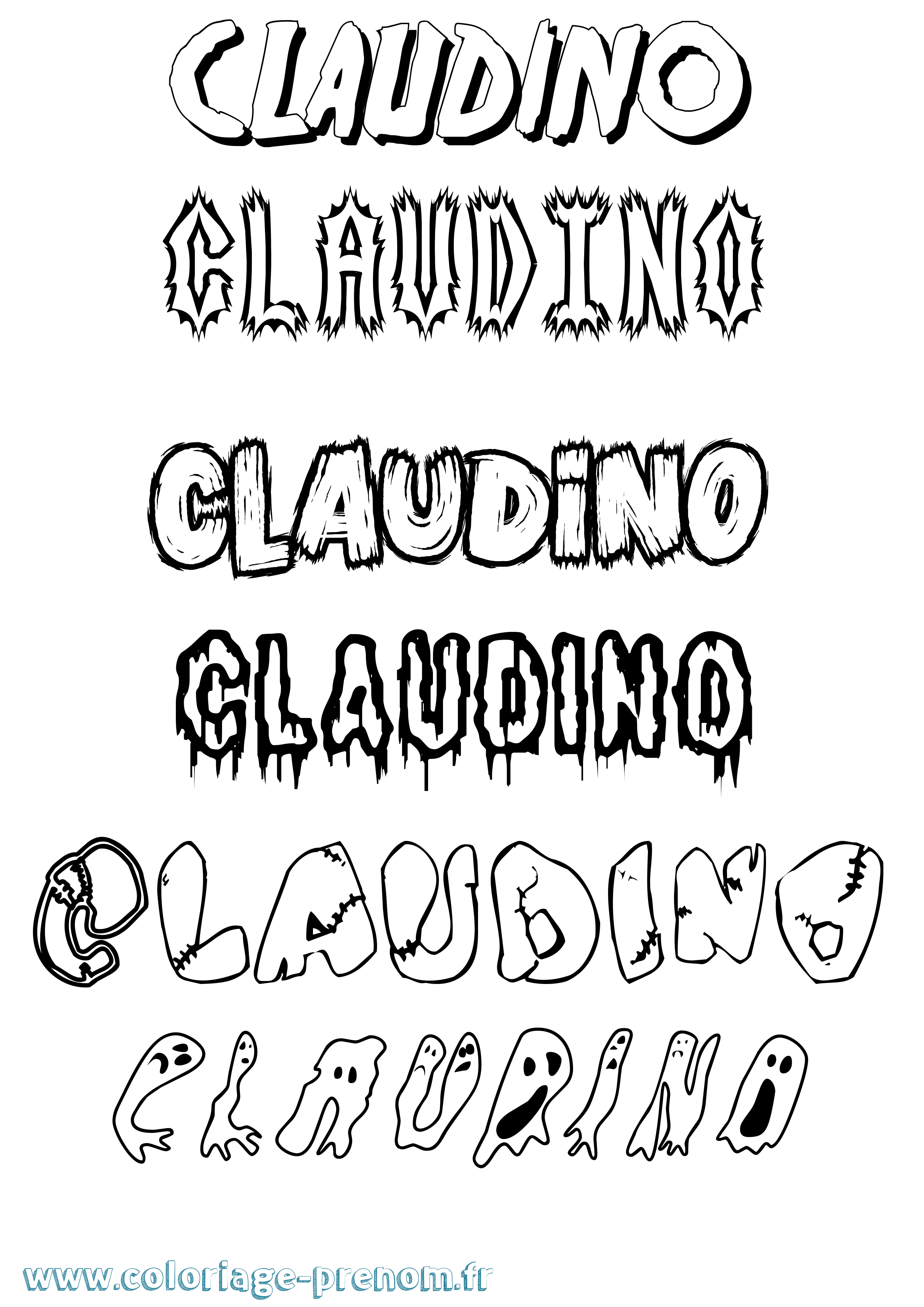 Coloriage Claudino Frisson Coloriage prénom Claudino Frisson