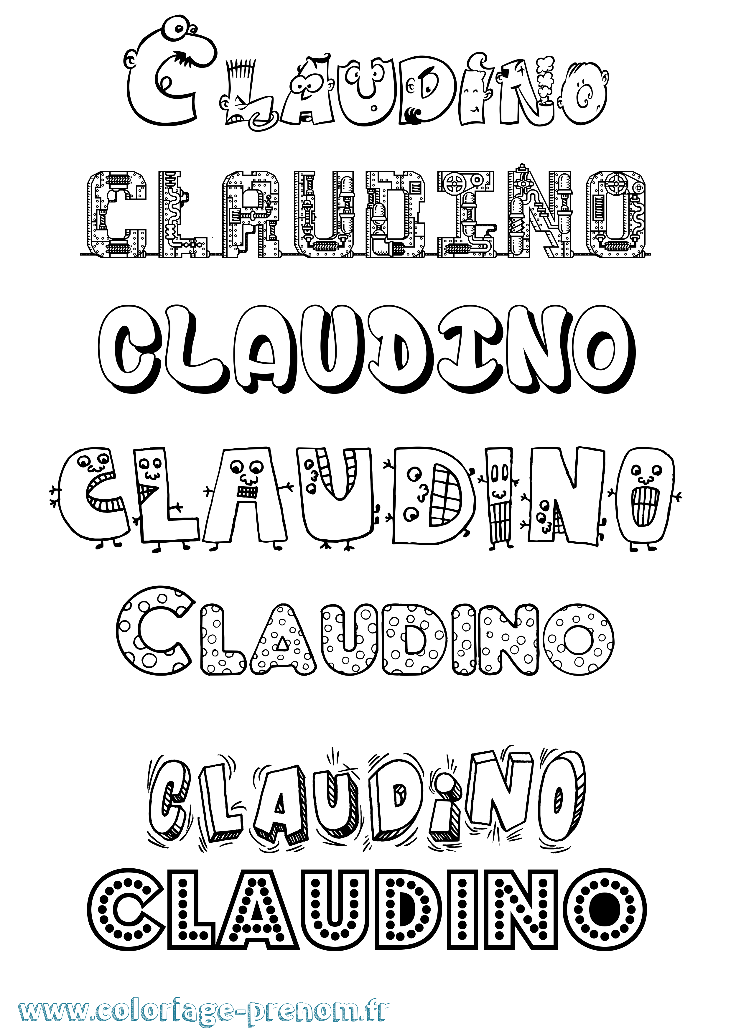 Coloriage Claudino Fun Coloriage prénom Claudino Fun