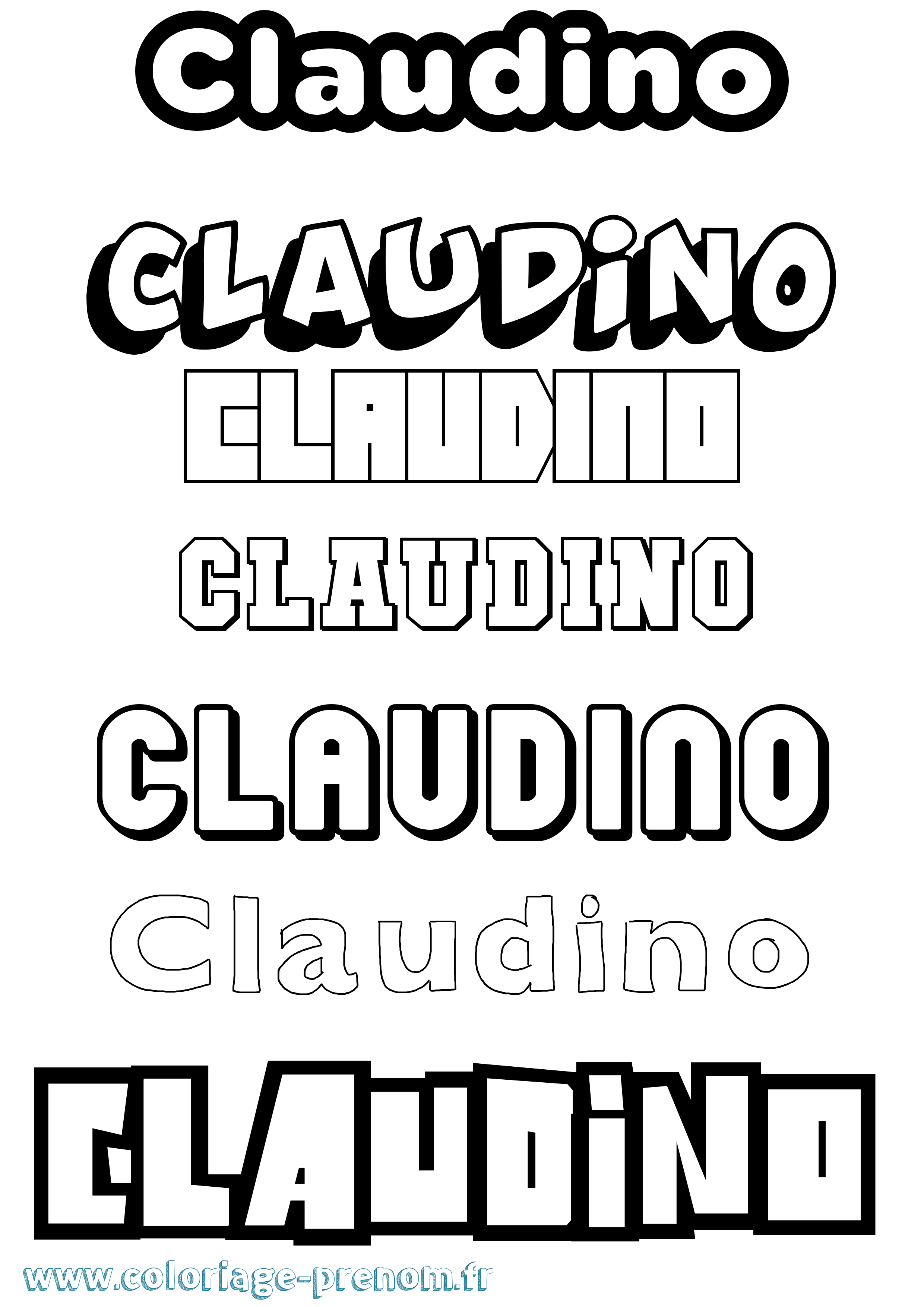 Coloriage Claudino Simple Coloriage prénom Claudino Simple