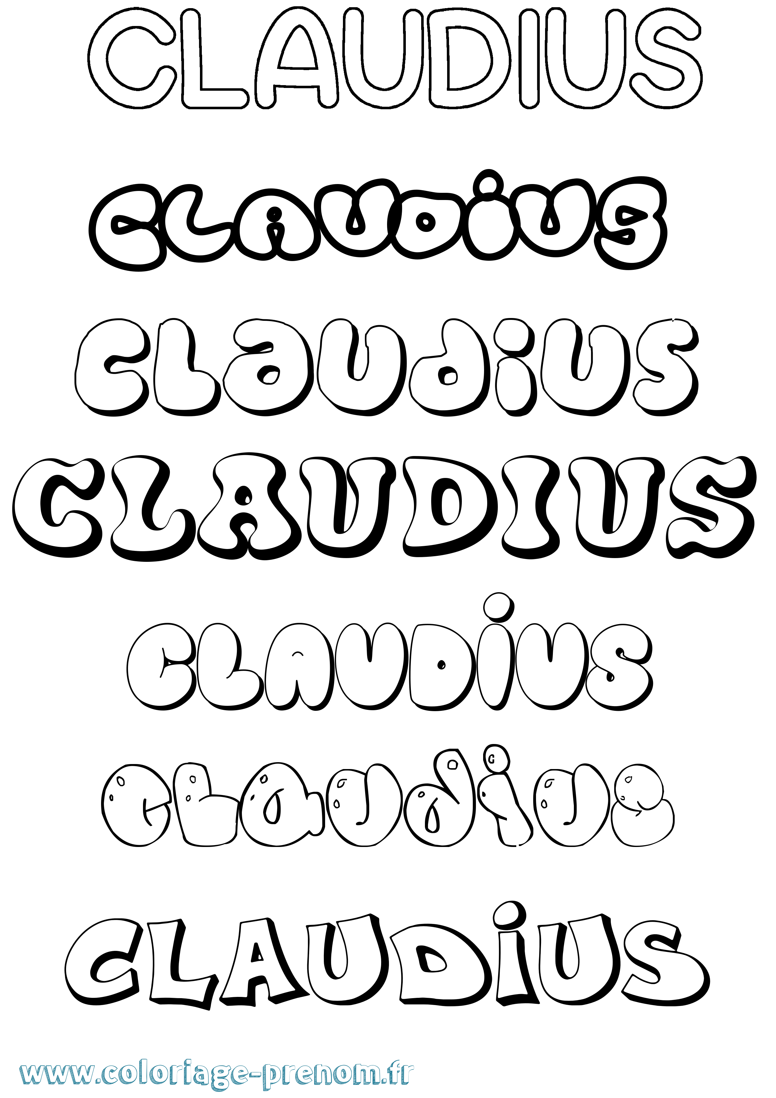 Coloriage Claudius Bubble Coloriage prénom Claudius Bubble