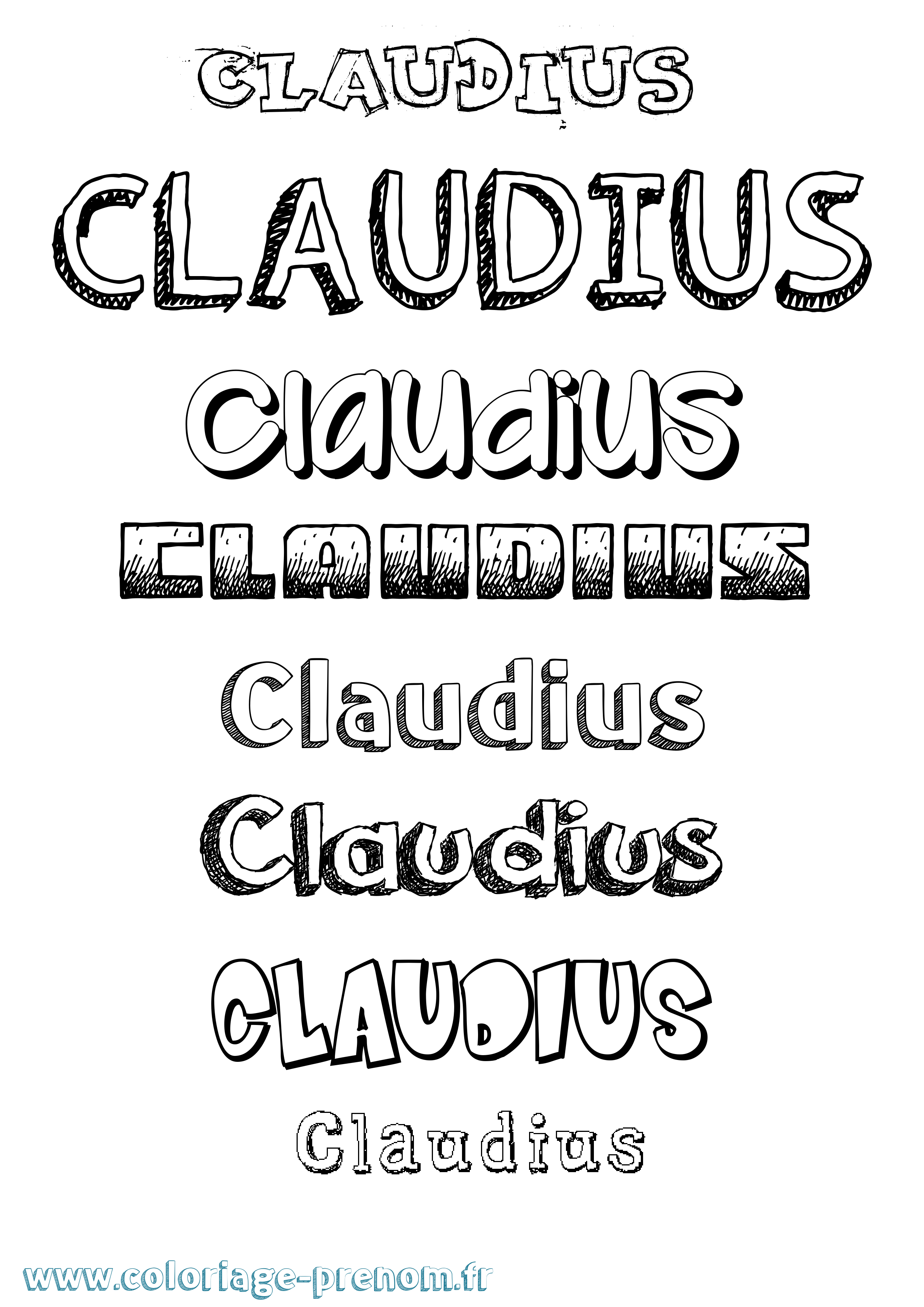 Coloriage Claudius Dessiné Coloriage prénom Claudius Dessiné