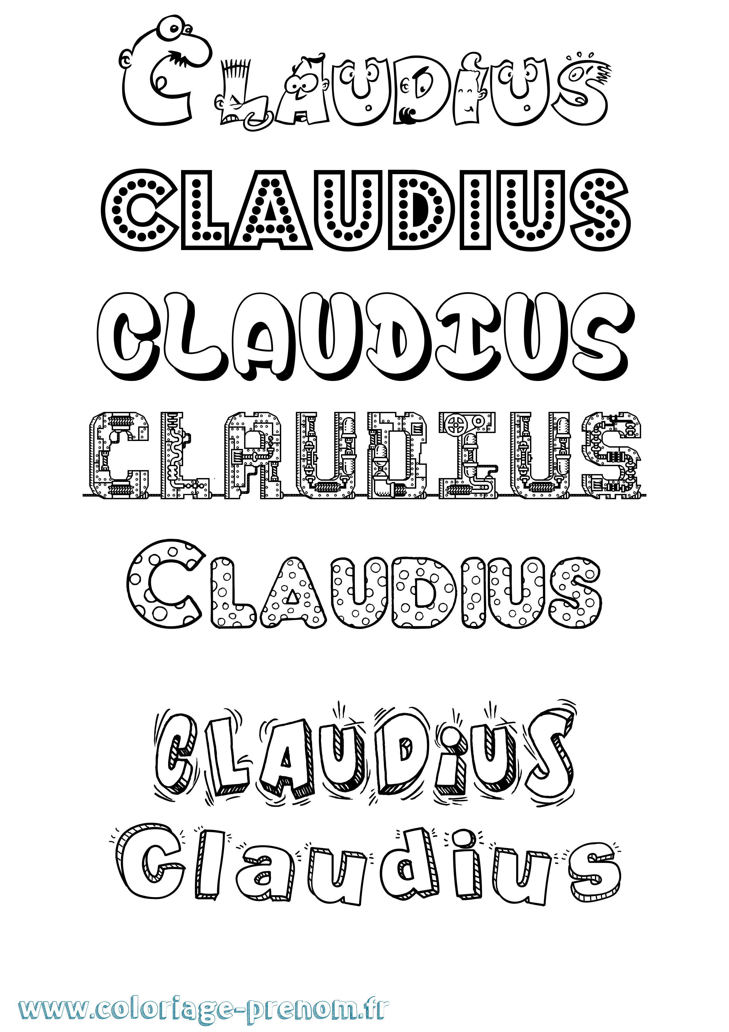 Coloriage Claudius Fun Coloriage prénom Claudius Fun