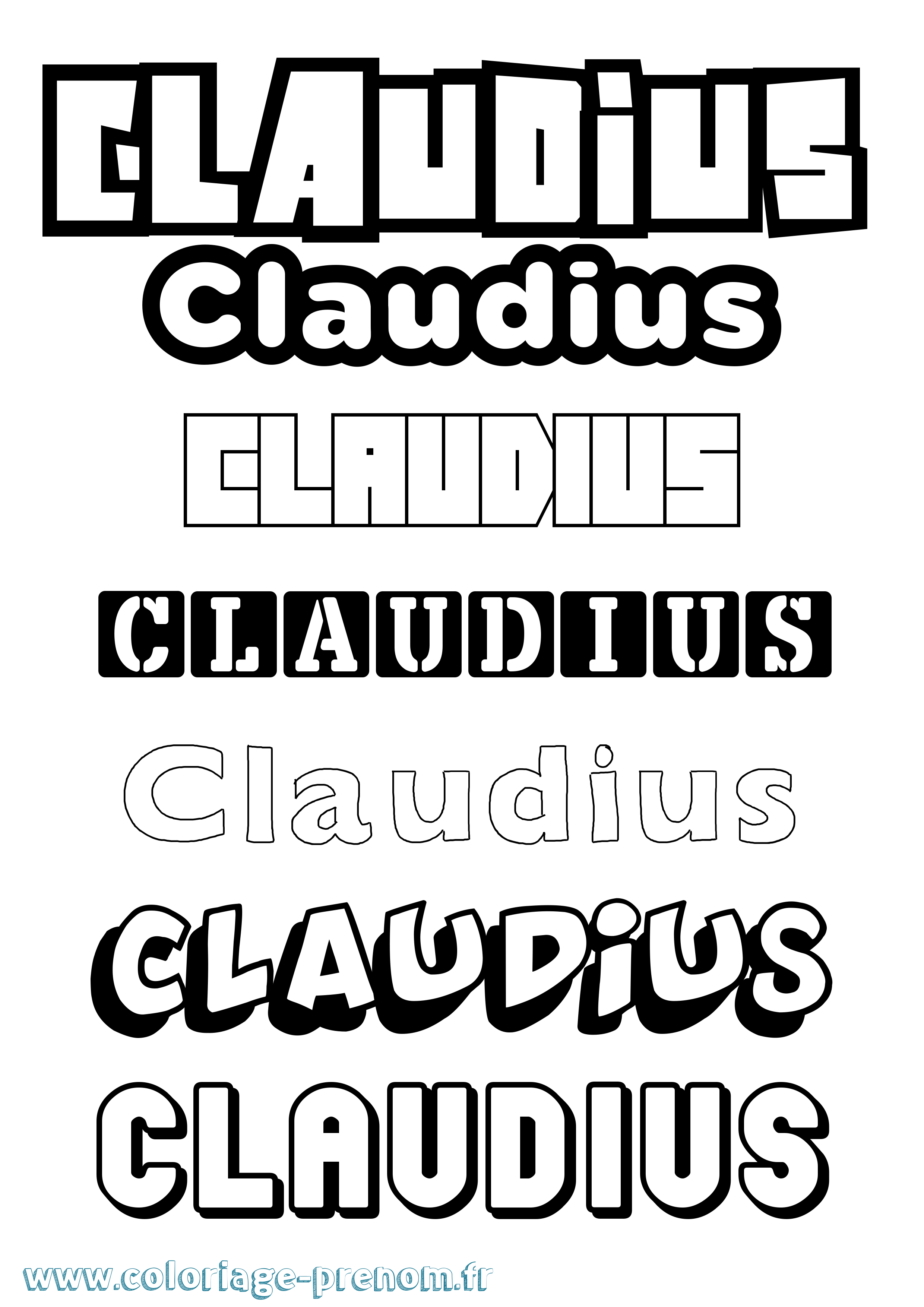 Coloriage Claudius Simple Coloriage prénom Claudius Simple