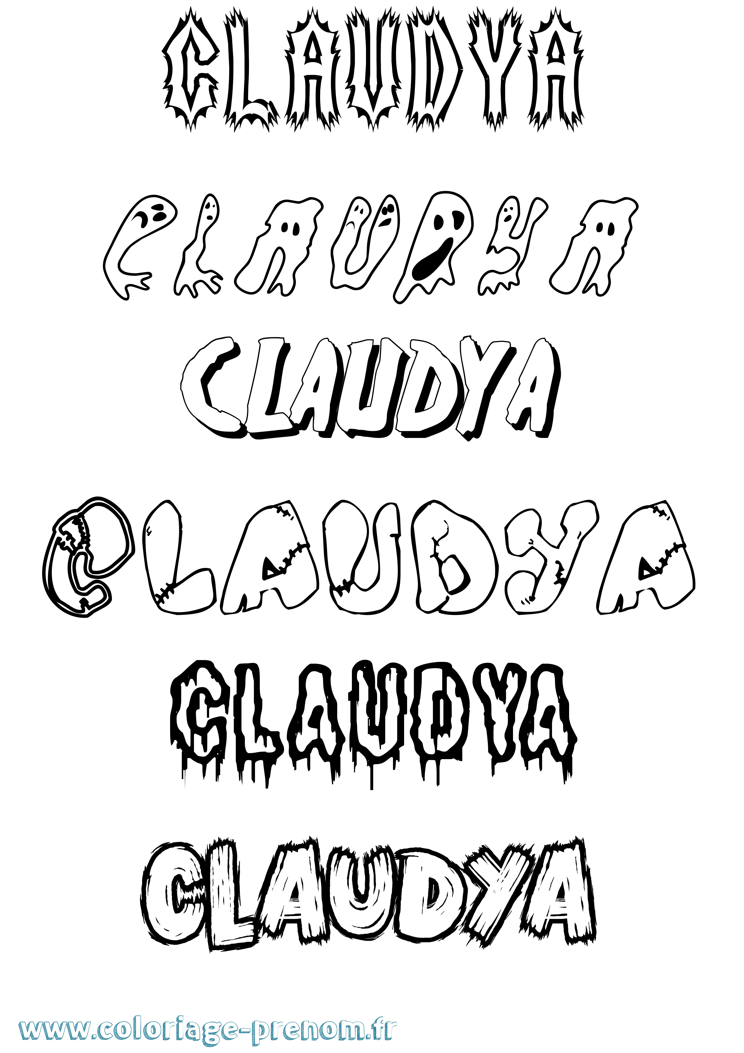 Coloriage Claudya Frisson Coloriage prénom Claudya Frisson
