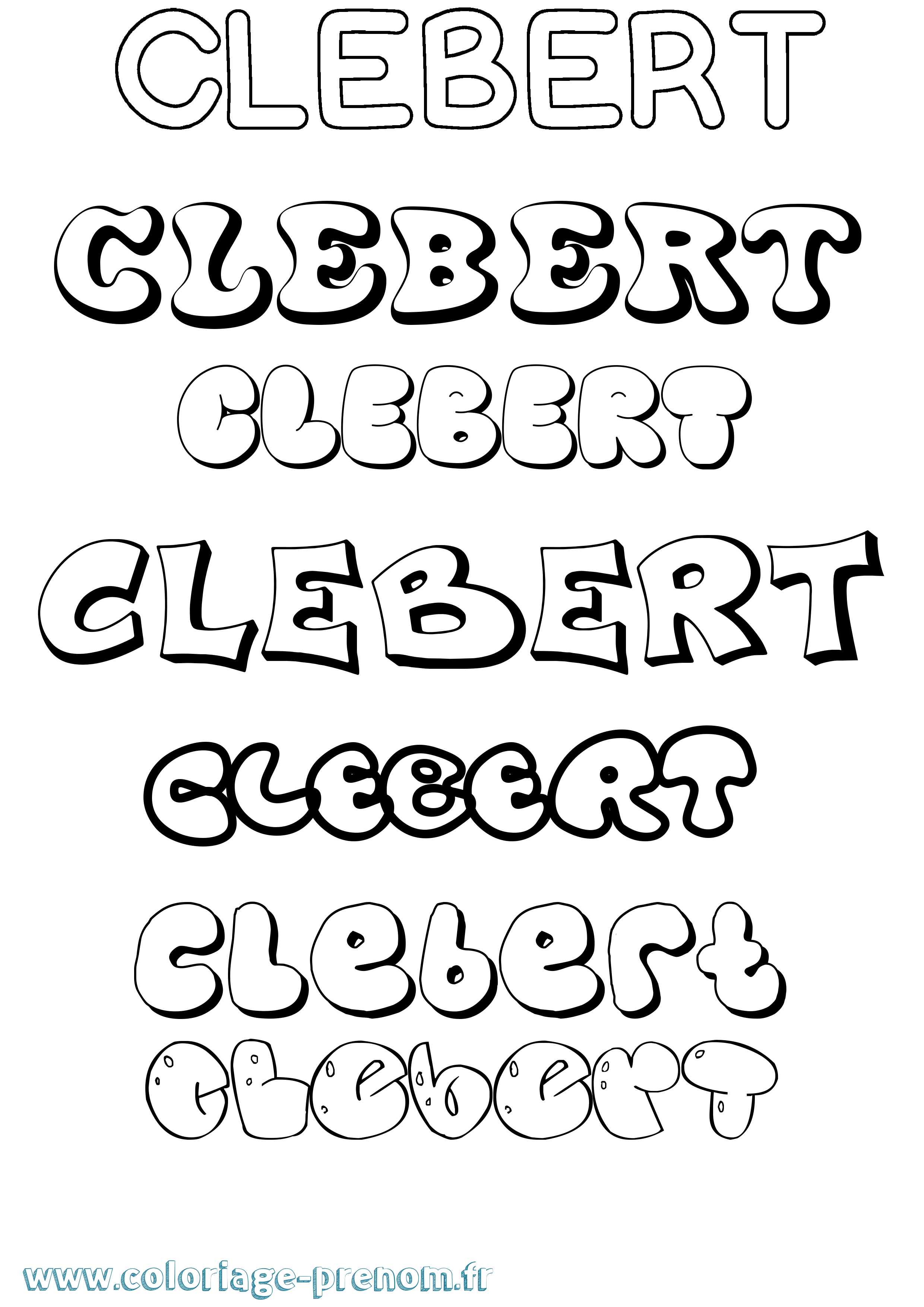 Coloriage Clebert Bubble Coloriage prénom Clebert Bubble