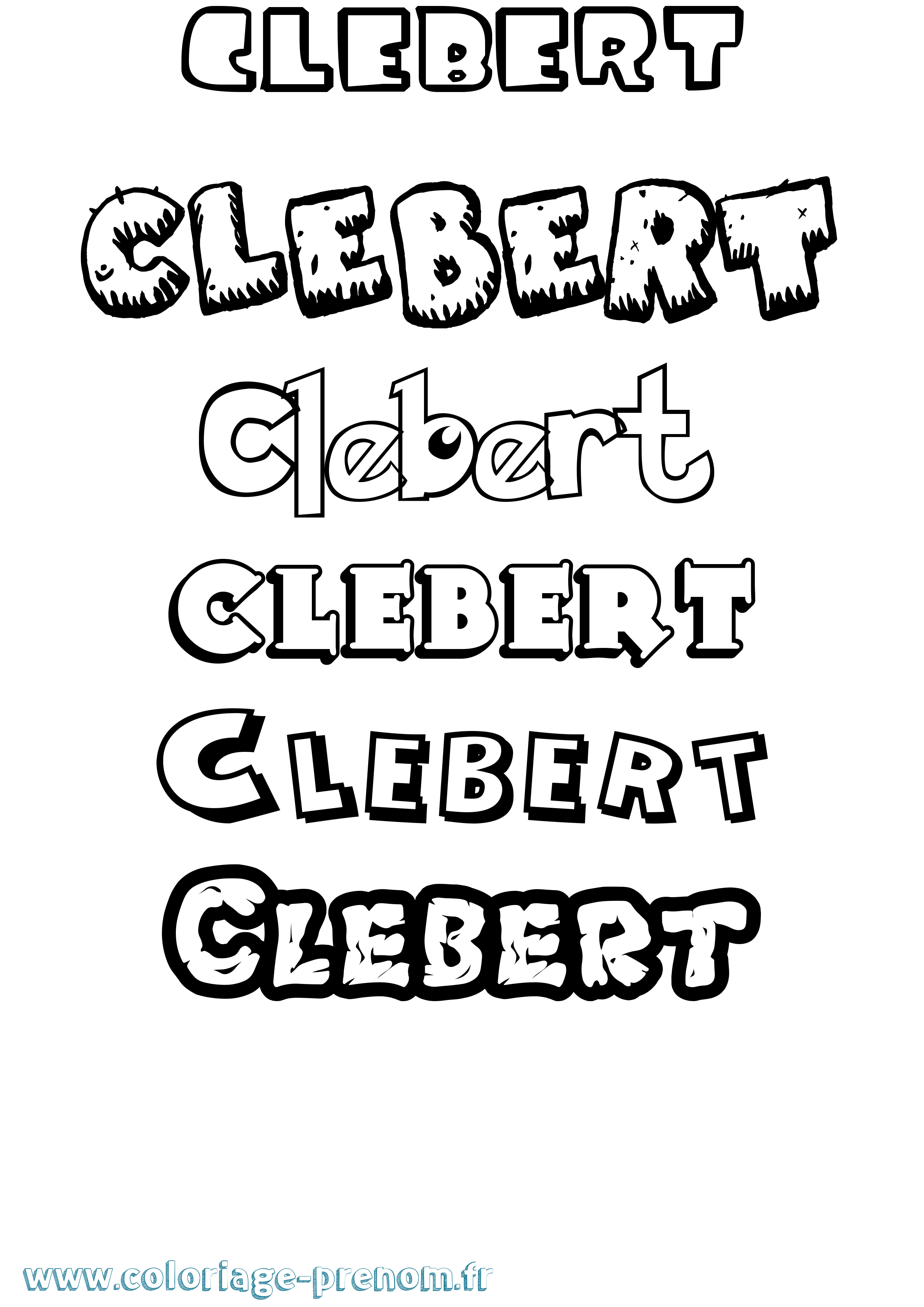 Coloriage Clebert Dessin Animé Coloriage prénom Clebert Dessin Animé