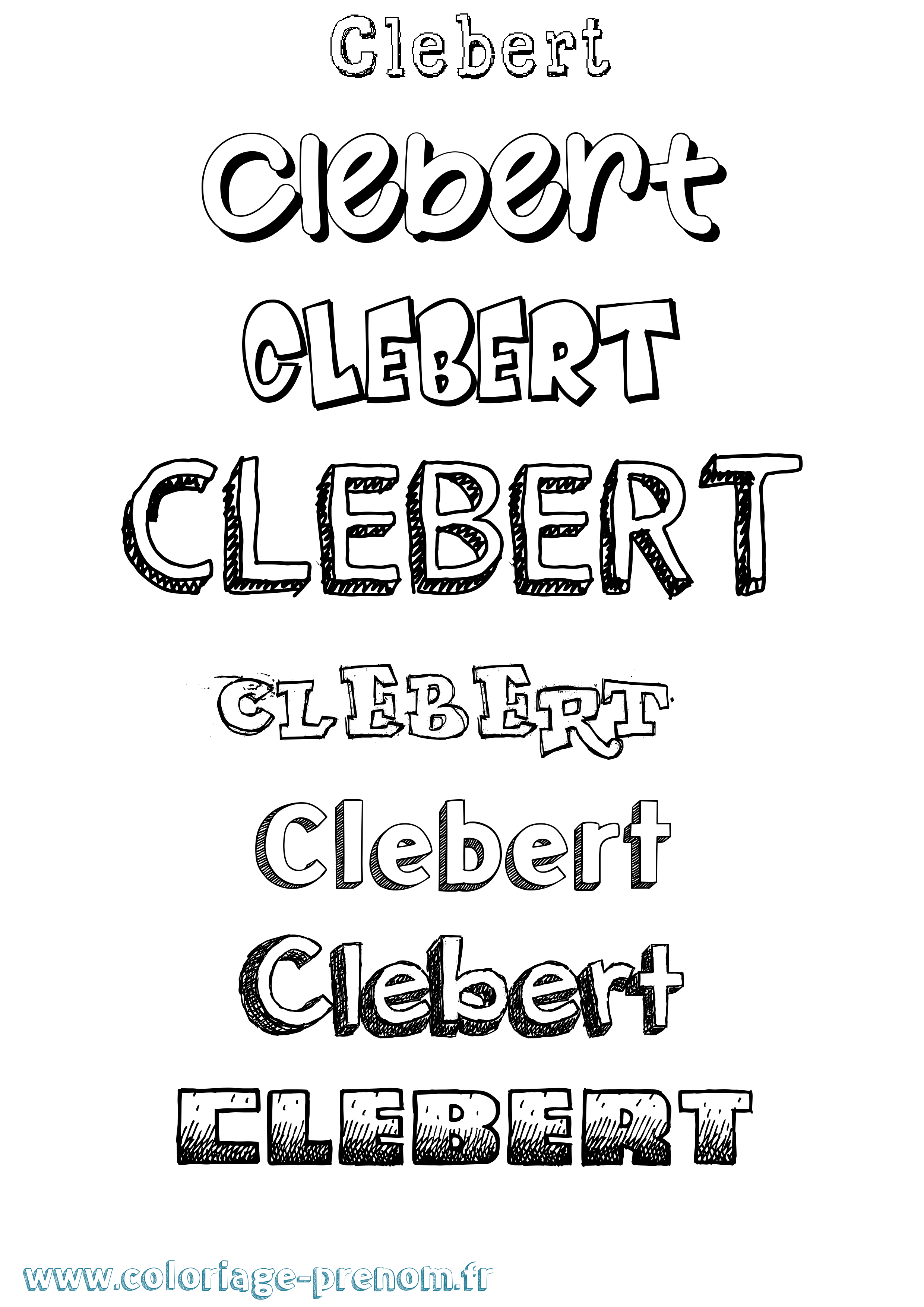 Coloriage Clebert Dessiné Coloriage prénom Clebert Dessiné