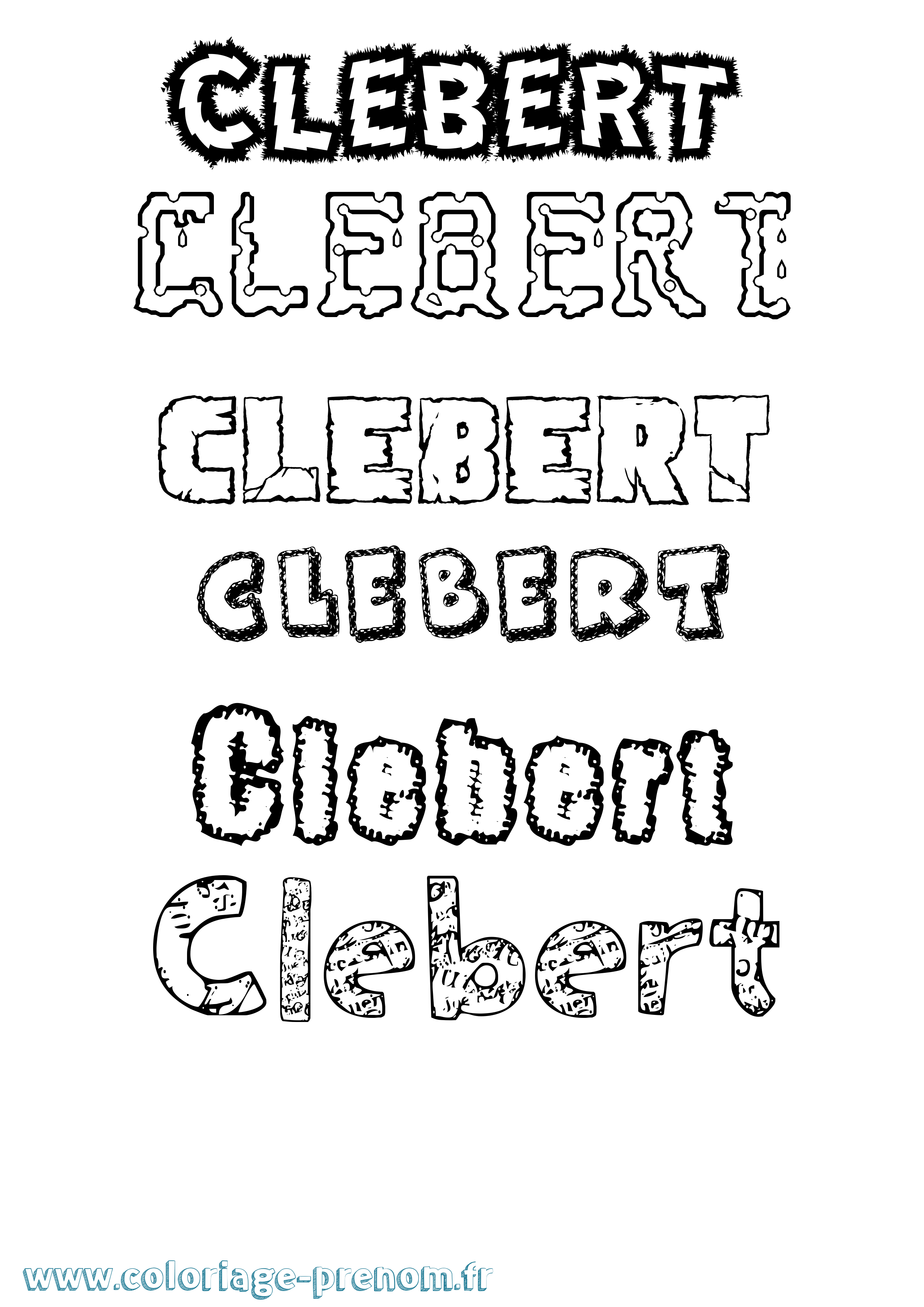 Coloriage Clebert Destructuré Coloriage prénom Clebert Destructuré
