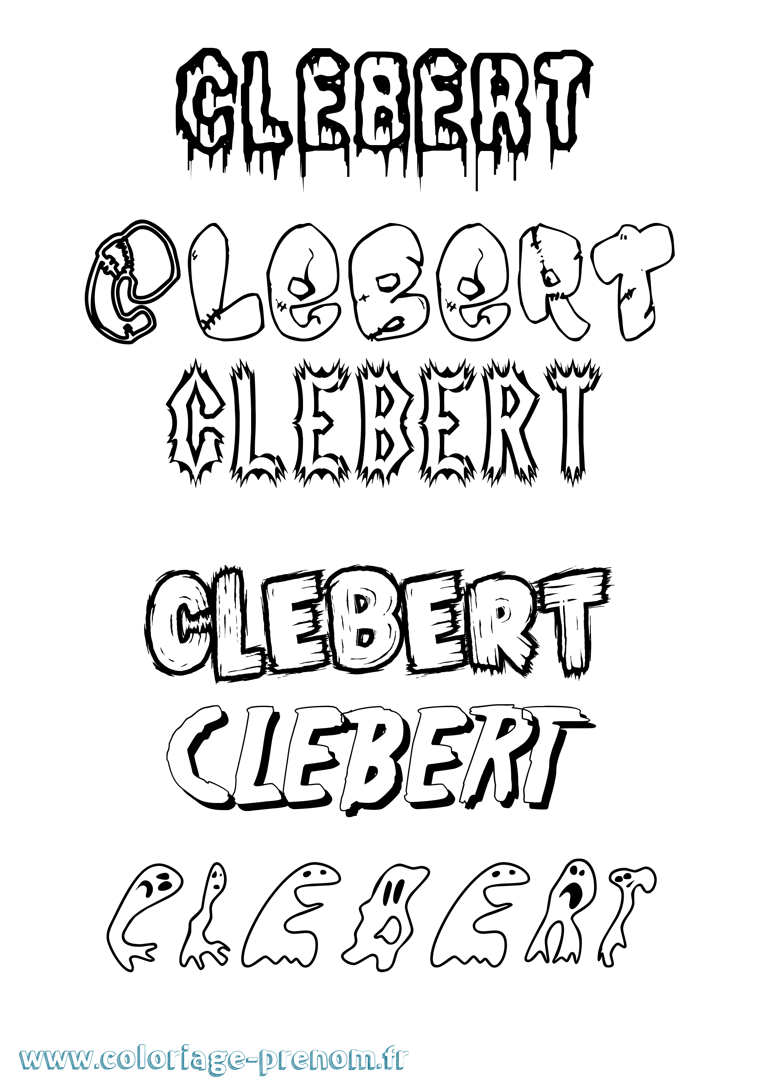 Coloriage Clebert Frisson Coloriage prénom Clebert Frisson