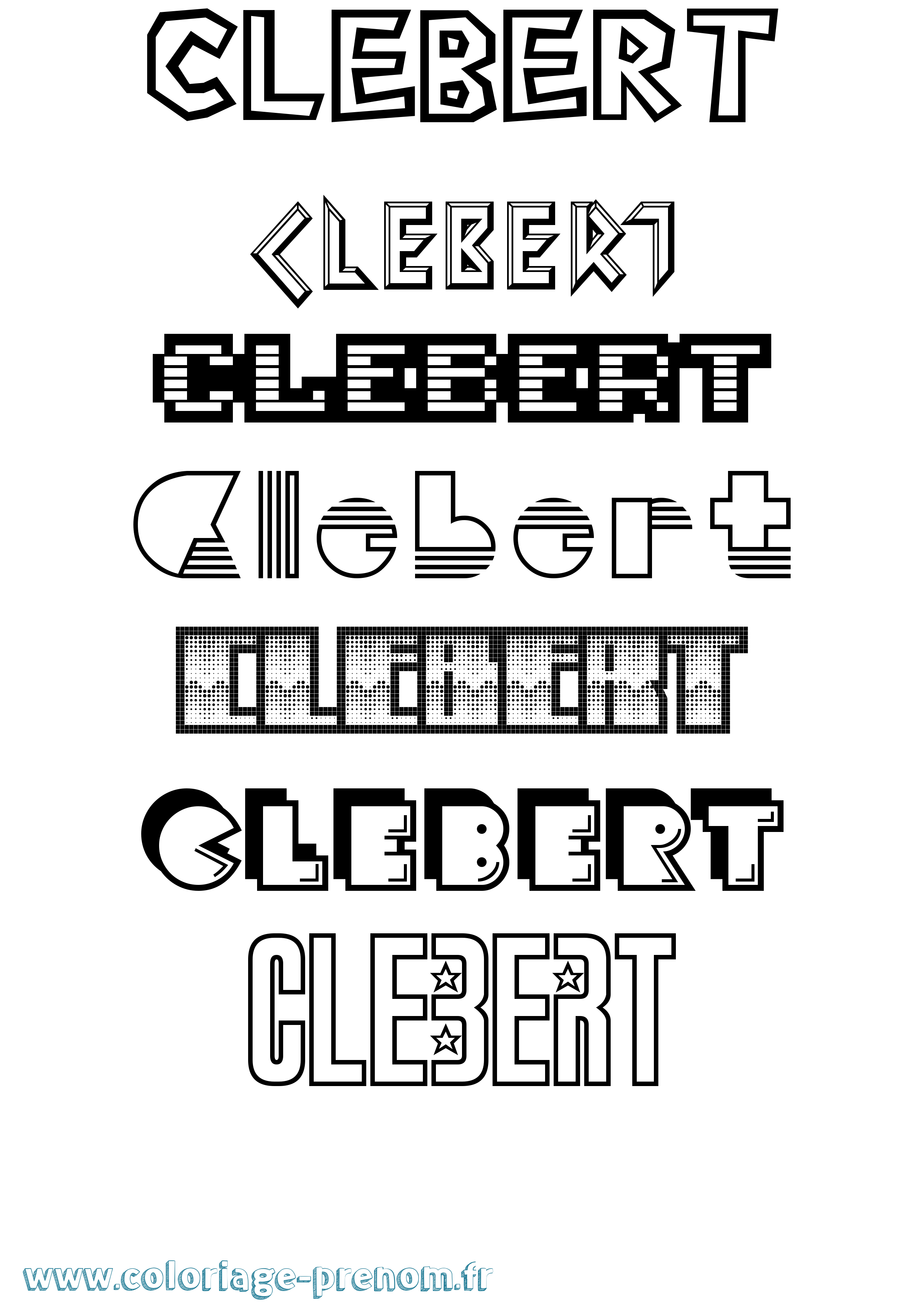 Coloriage Clebert Jeux Vidéos Coloriage prénom Clebert Jeux Vidéos