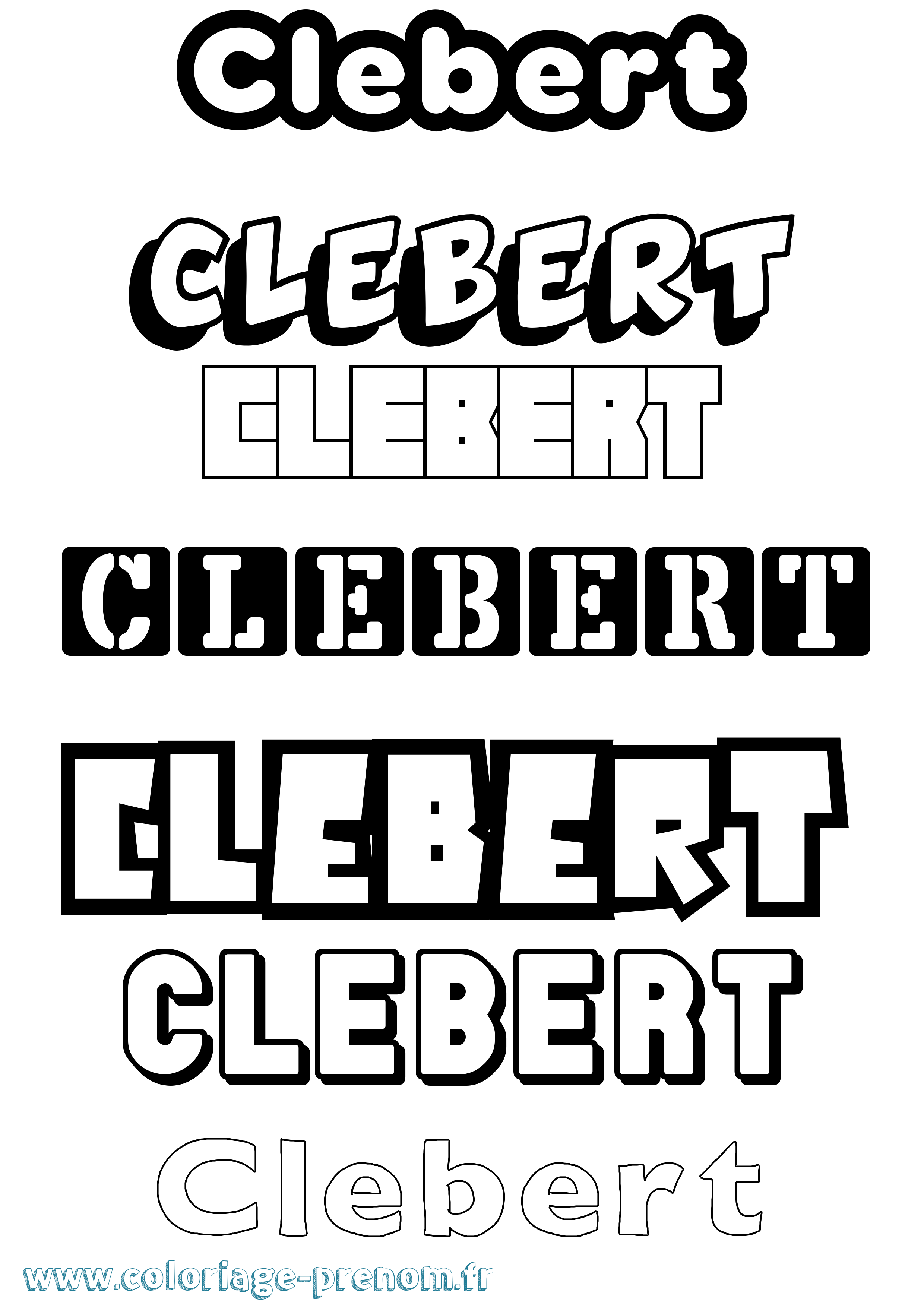 Coloriage Clebert Simple Coloriage prénom Clebert Simple