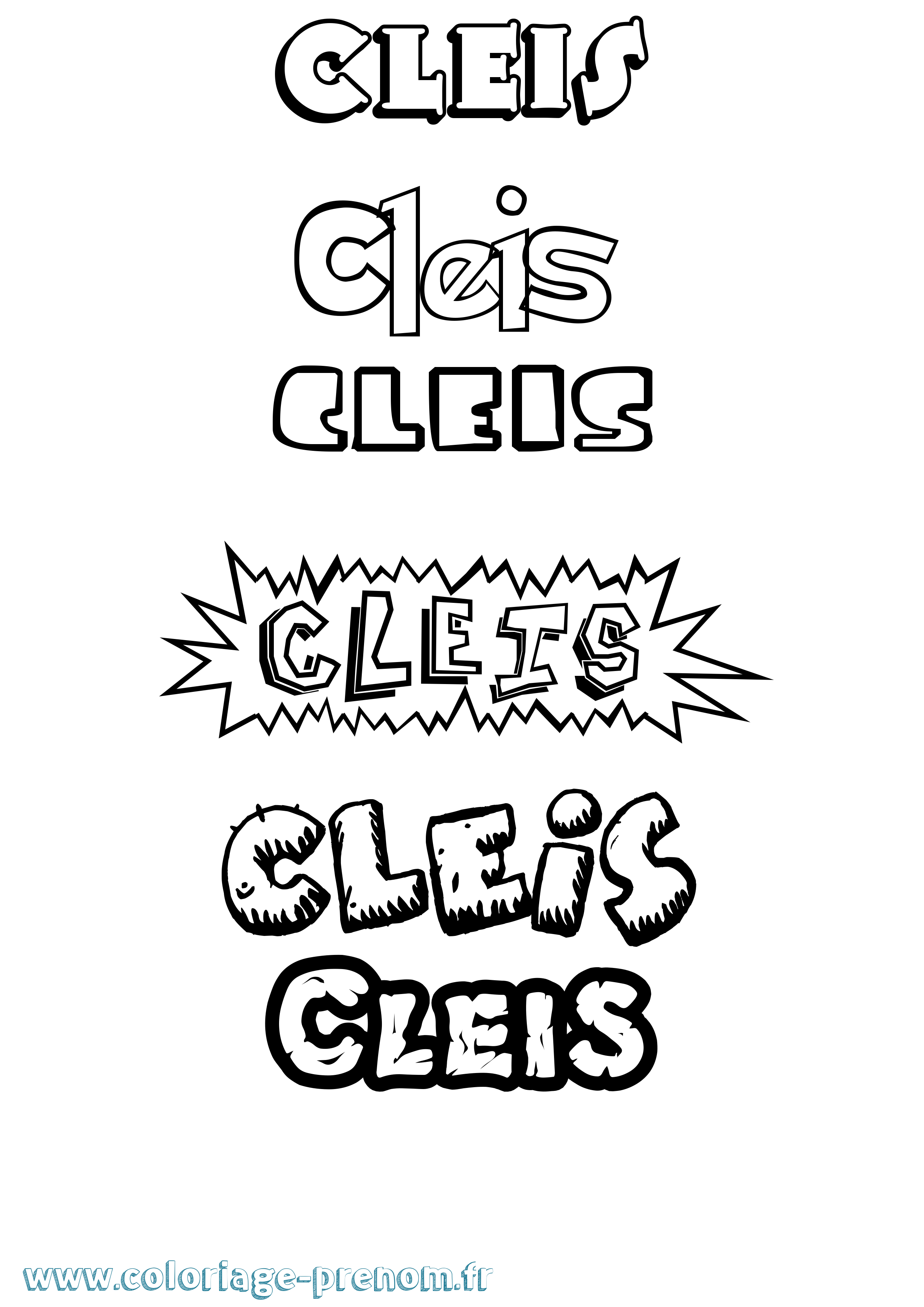 Coloriage Cleis Dessin Animé Coloriage prénom Cleis Dessin Animé