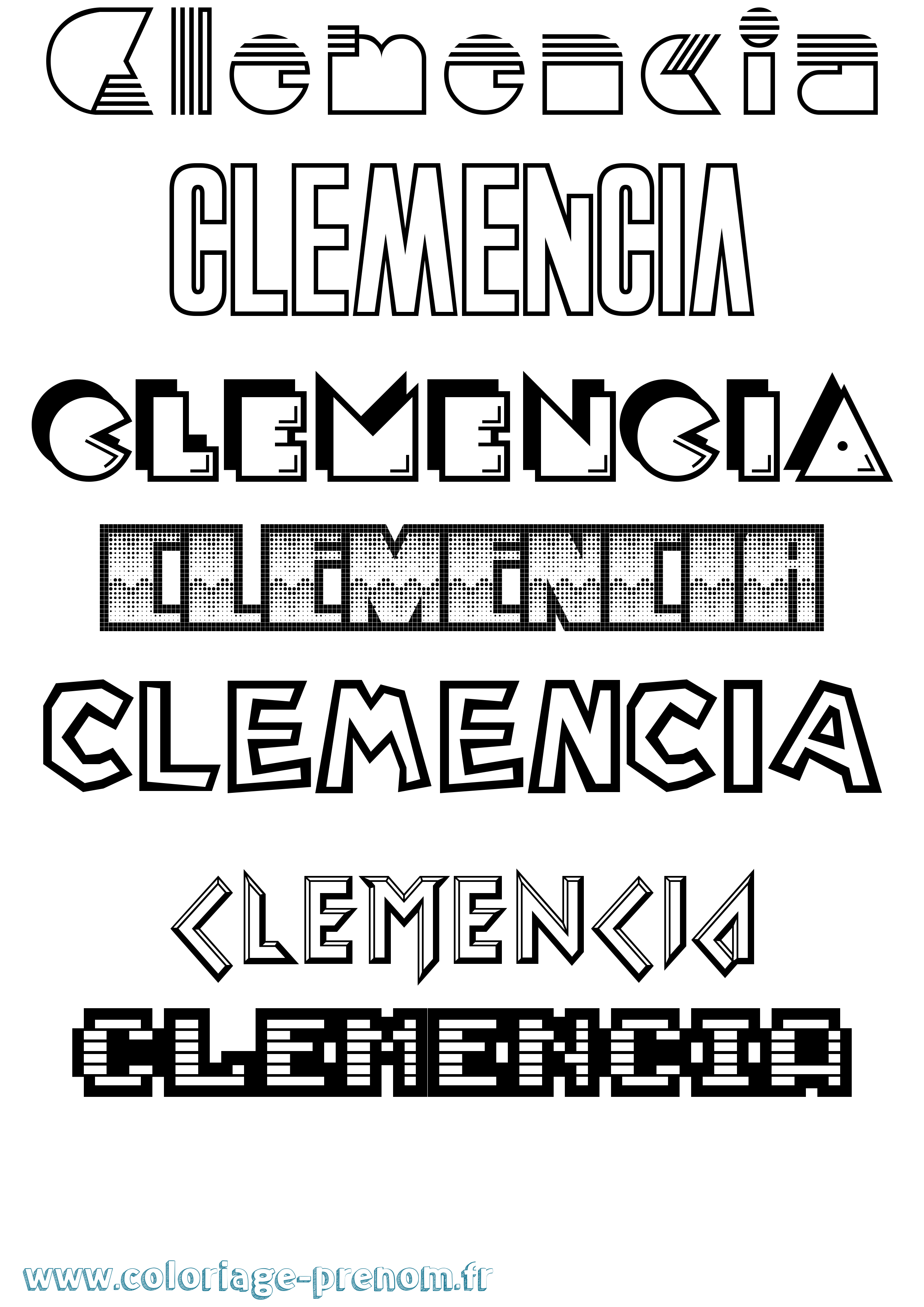 Coloriage Clemencia Jeux Vidéos Coloriage prénom Clemencia Jeux Vidéos