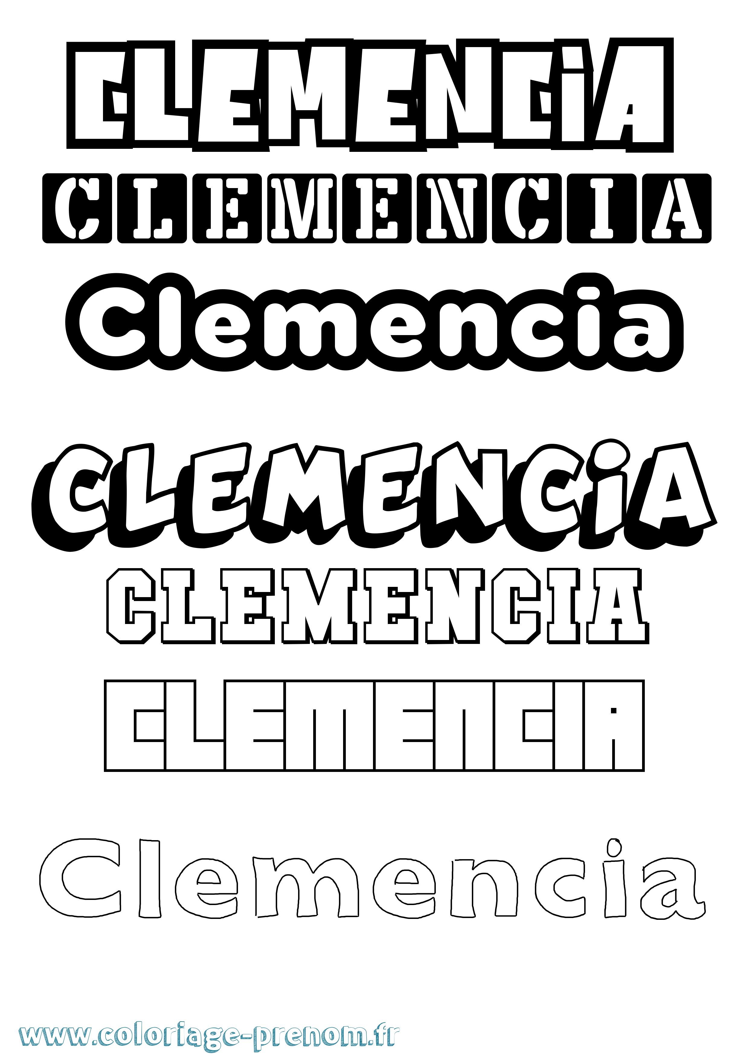 Coloriage Clemencia Simple Coloriage prénom Clemencia Simple