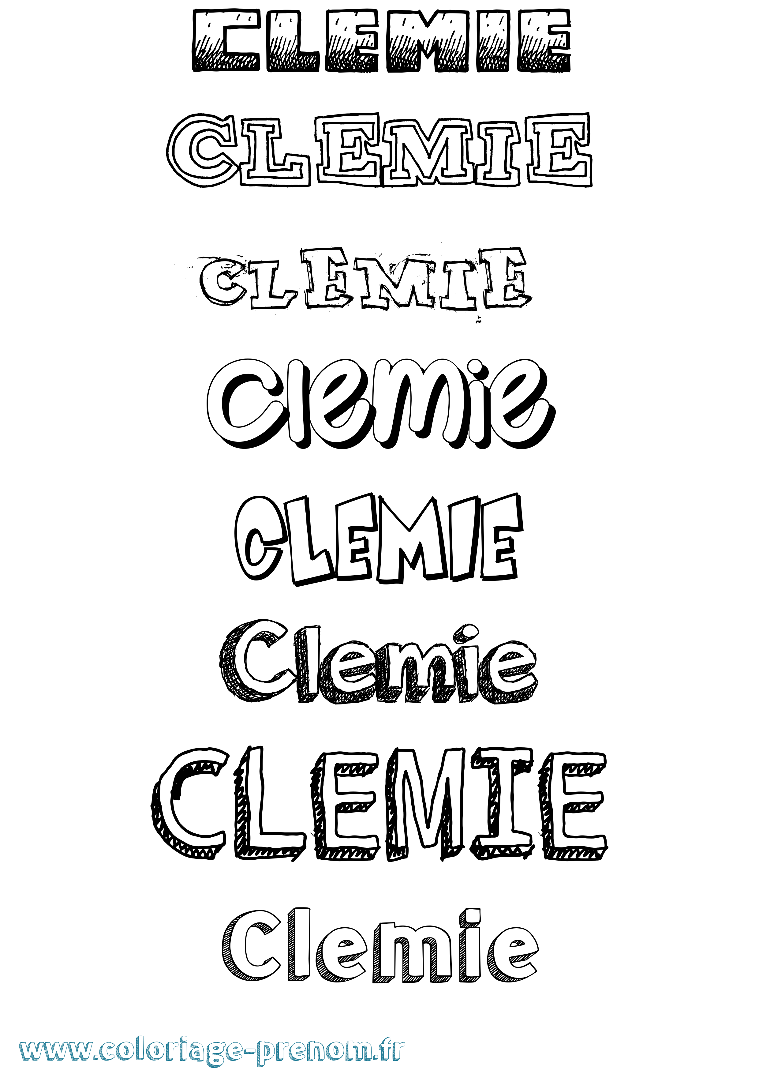 Coloriage Clemie Dessiné Coloriage prénom Clemie Dessiné