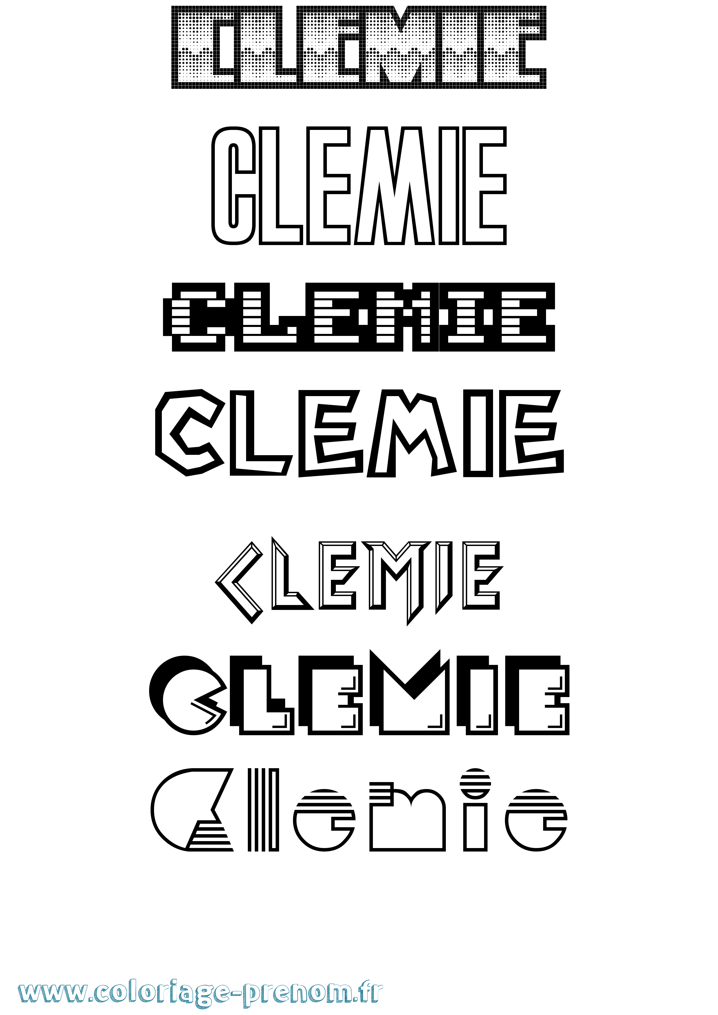 Coloriage Clemie Jeux Vidéos Coloriage prénom Clemie Jeux Vidéos