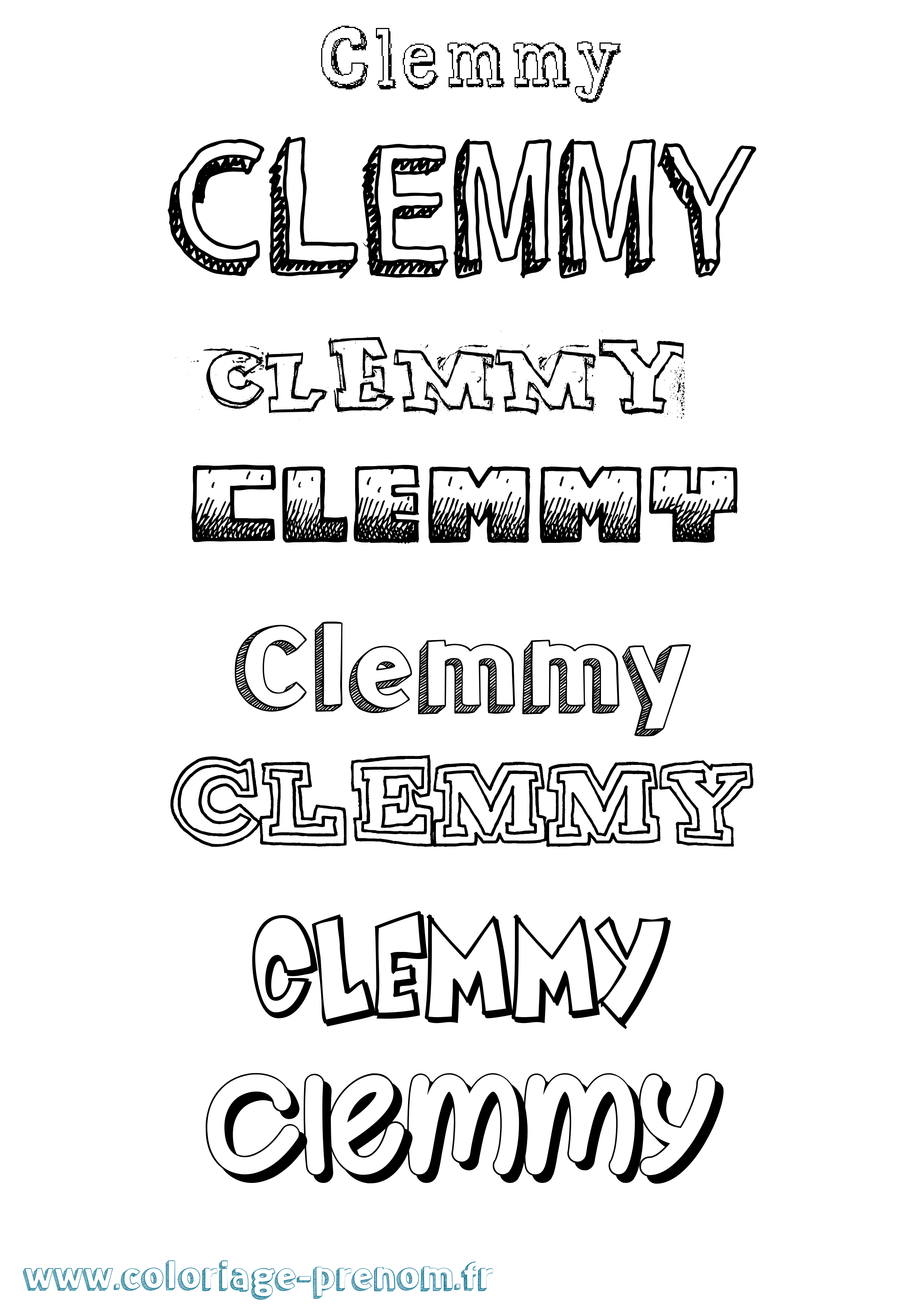 Coloriage Clemmy Dessiné Coloriage prénom Clemmy Dessiné