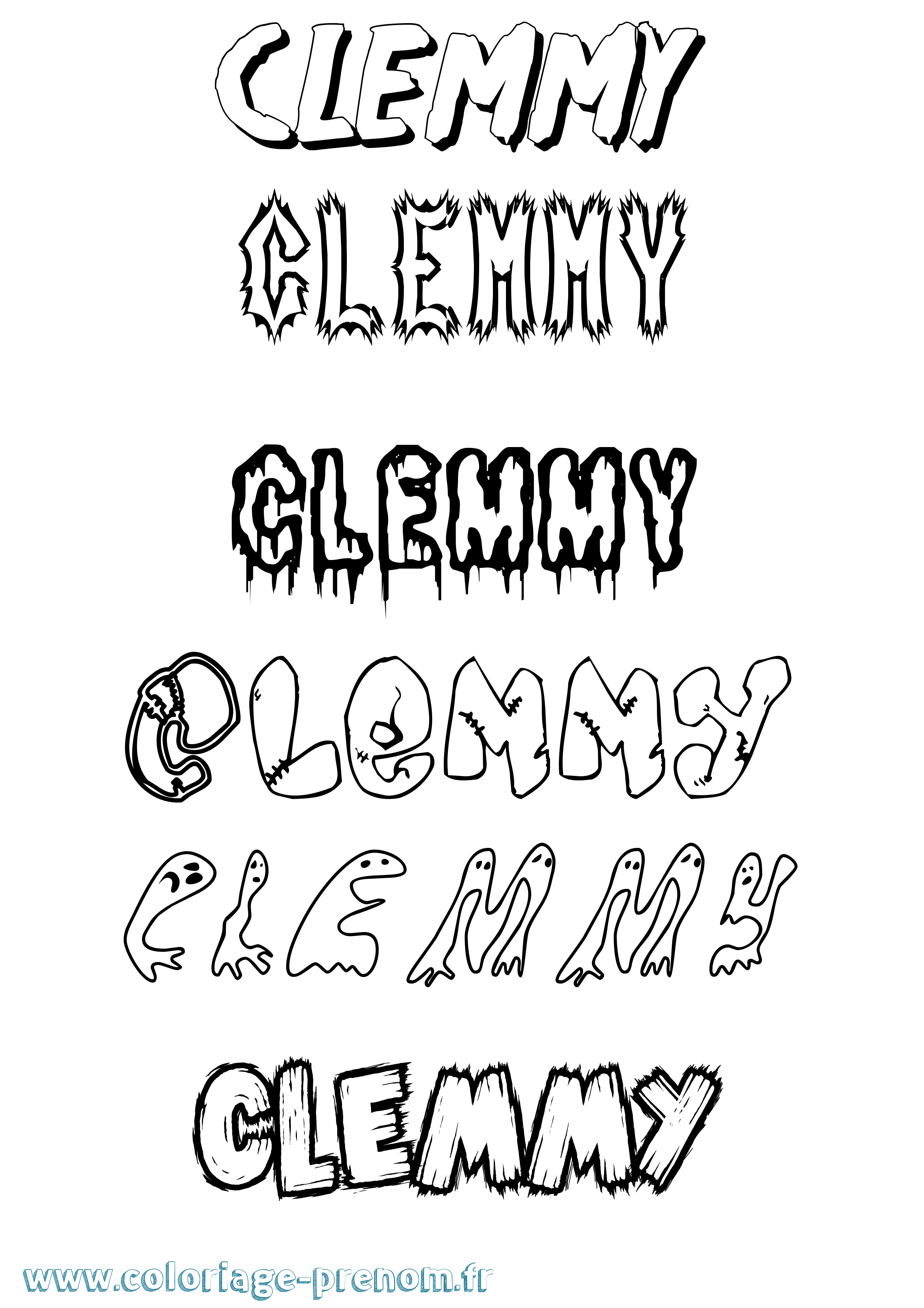 Coloriage Clemmy Frisson Coloriage prénom Clemmy Frisson
