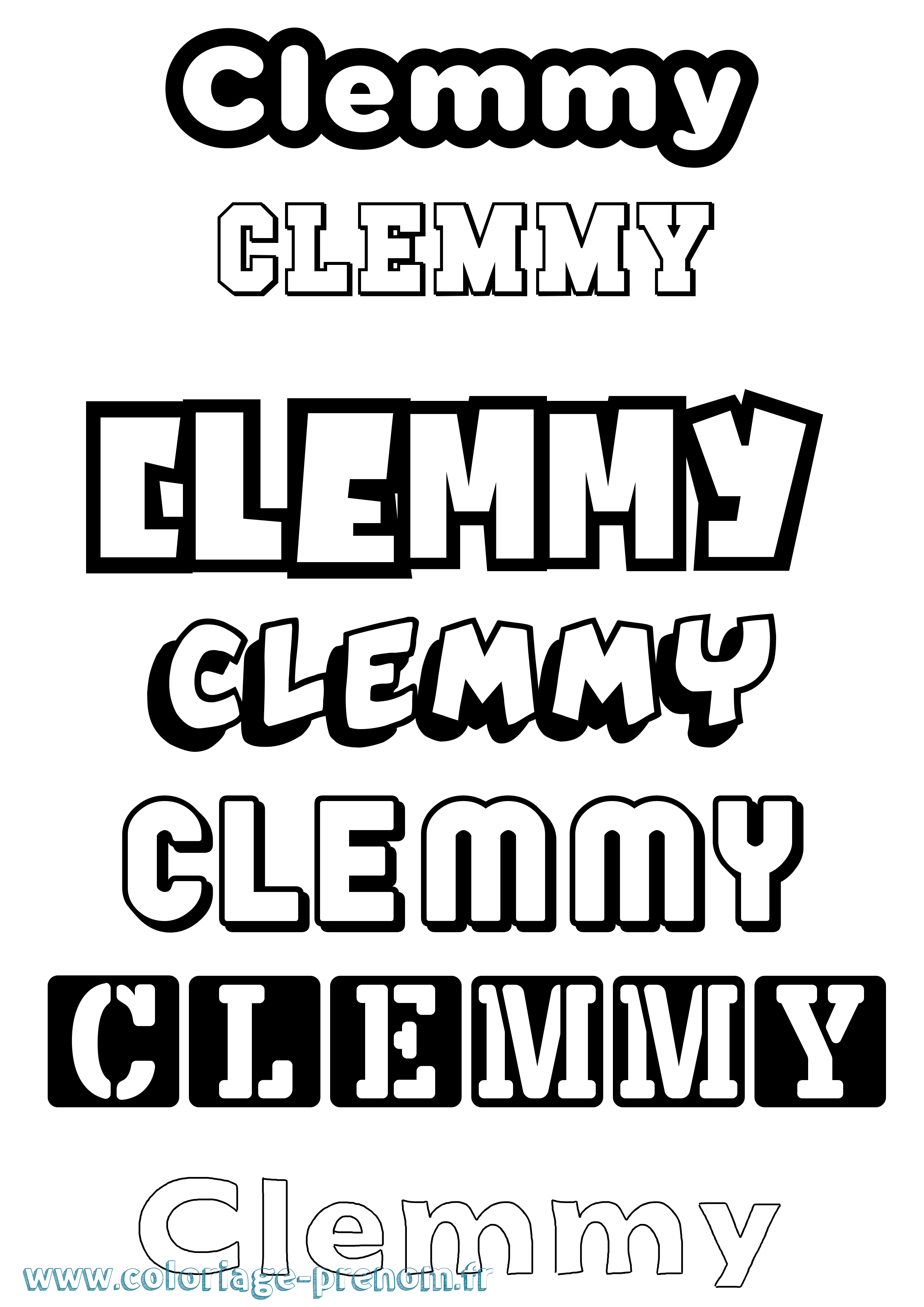 Coloriage Clemmy Simple Coloriage prénom Clemmy Simple