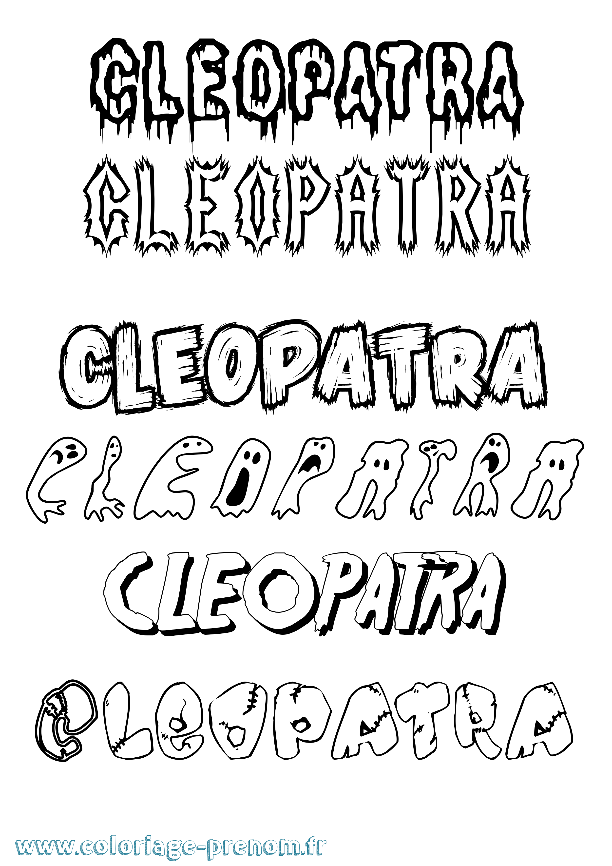 Coloriage Cleopatra Frisson Coloriage prénom Cleopatra Frisson
