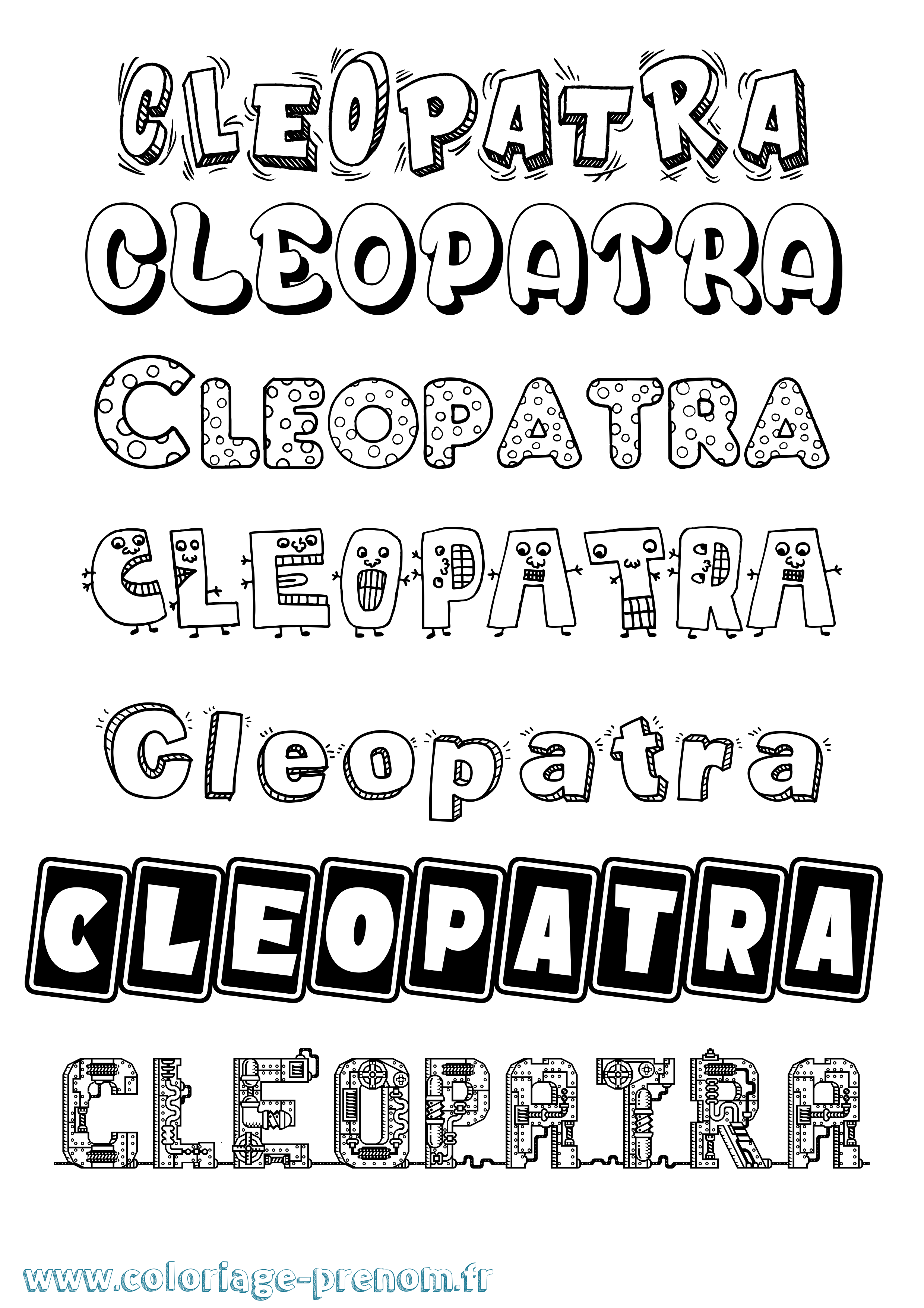 Coloriage Cleopatra Fun Coloriage prénom Cleopatra Fun
