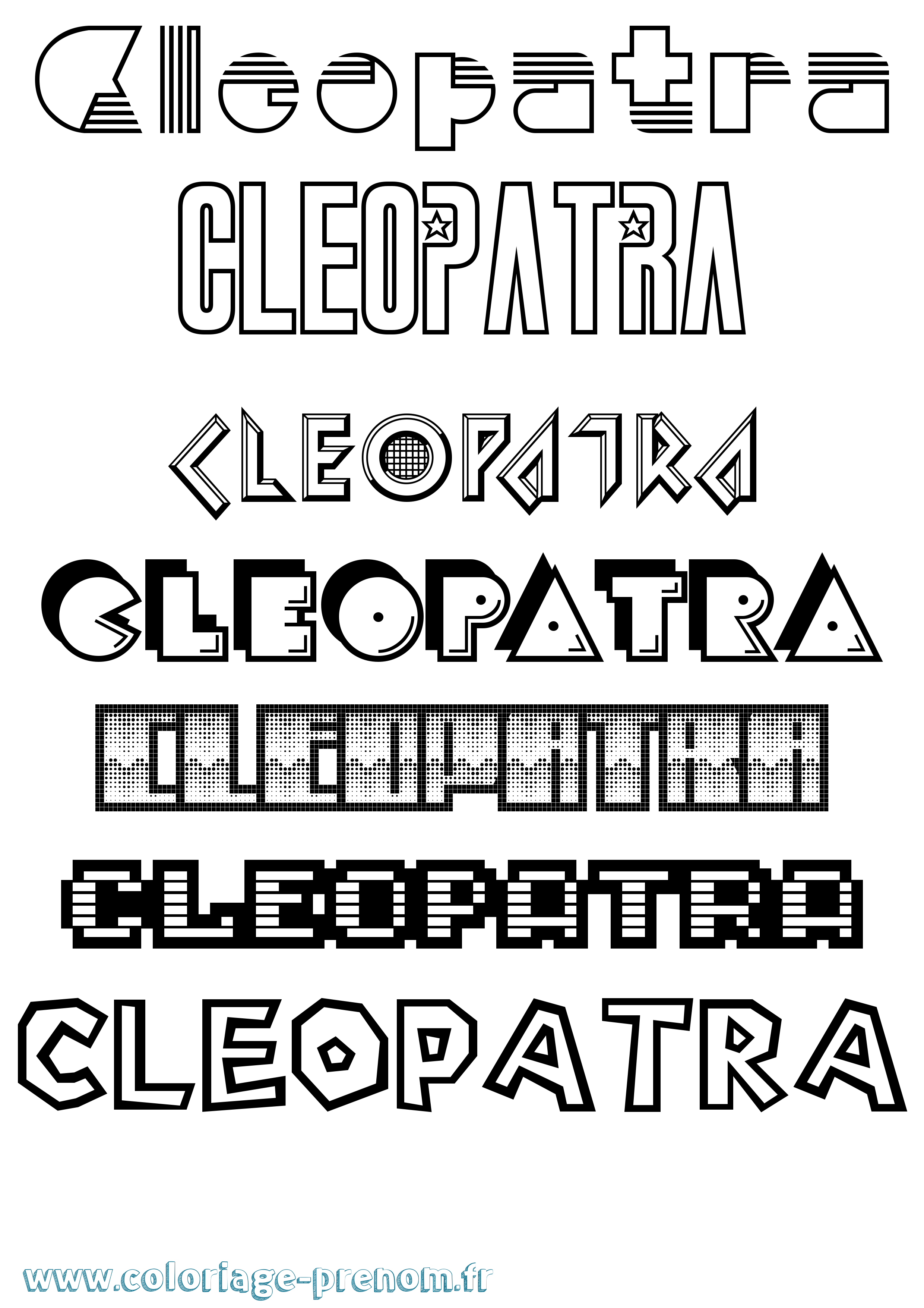 Coloriage Cleopatra Jeux Vidéos Coloriage prénom Cleopatra Jeux Vidéos