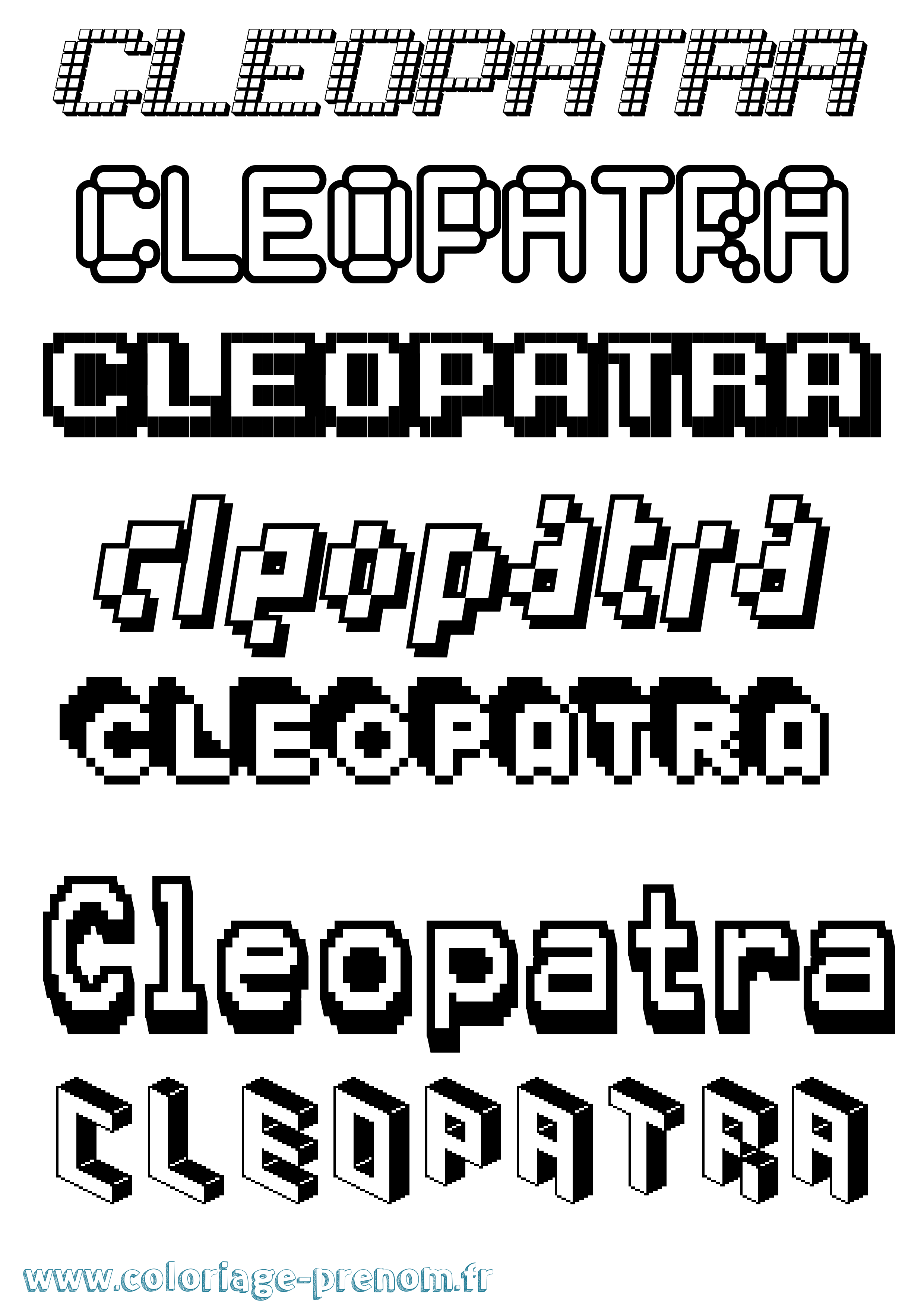 Coloriage Cleopatra Pixel Coloriage prénom Cleopatra Pixel