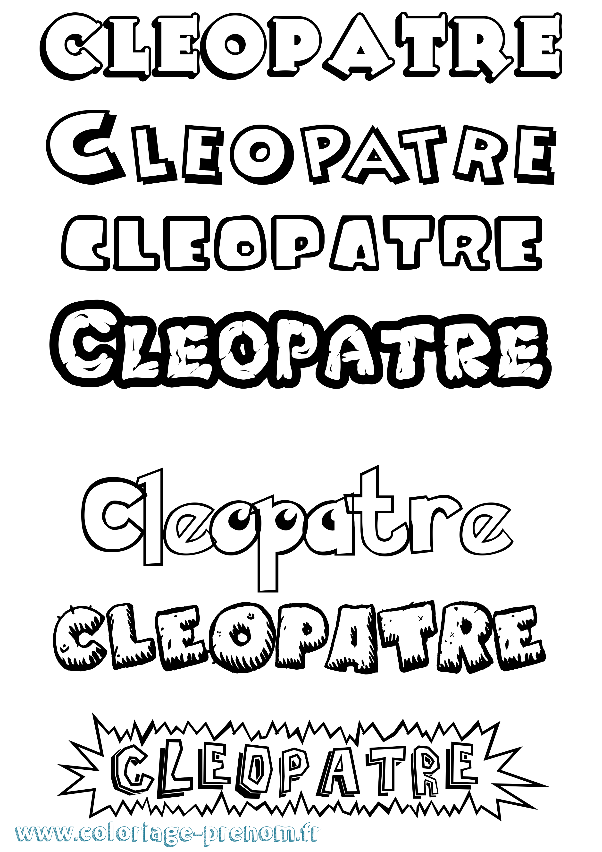 Coloriage Cleopatre Dessin Animé Coloriage prénom Cleopatre Dessin Animé