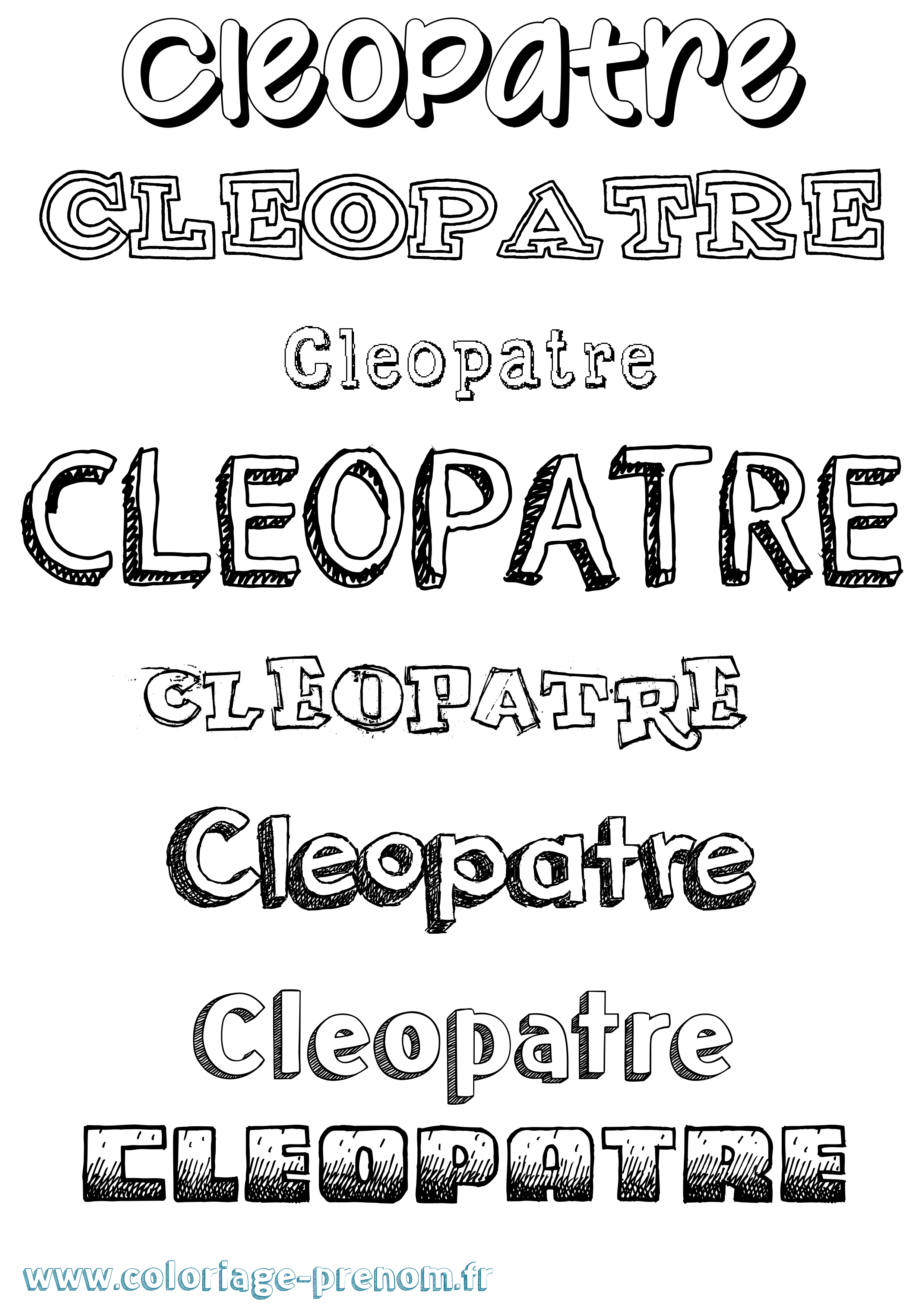 Coloriage Cleopatre Dessiné Coloriage prénom Cleopatre Dessiné