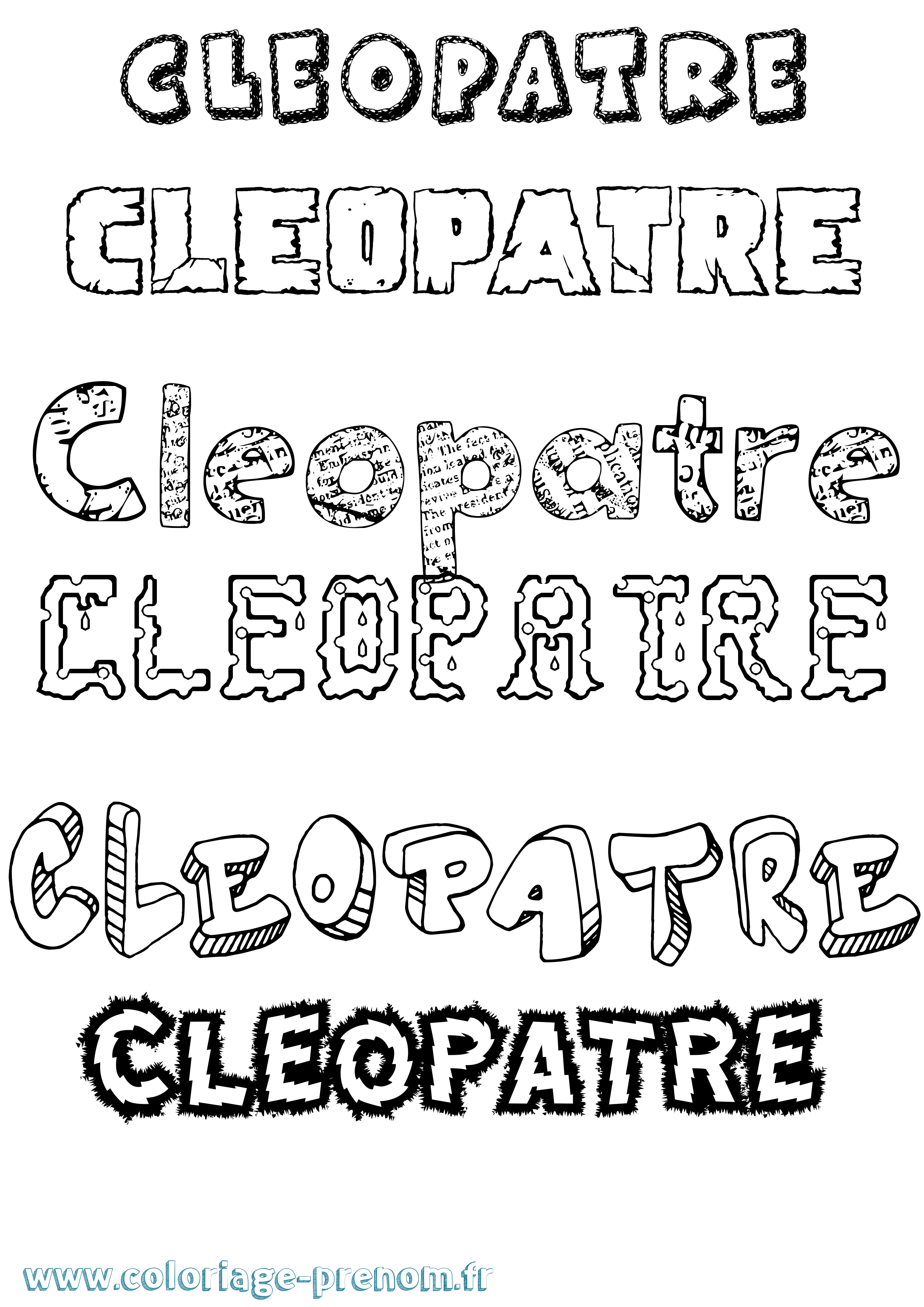 Coloriage Cleopatre Destructuré Coloriage prénom Cleopatre Destructuré