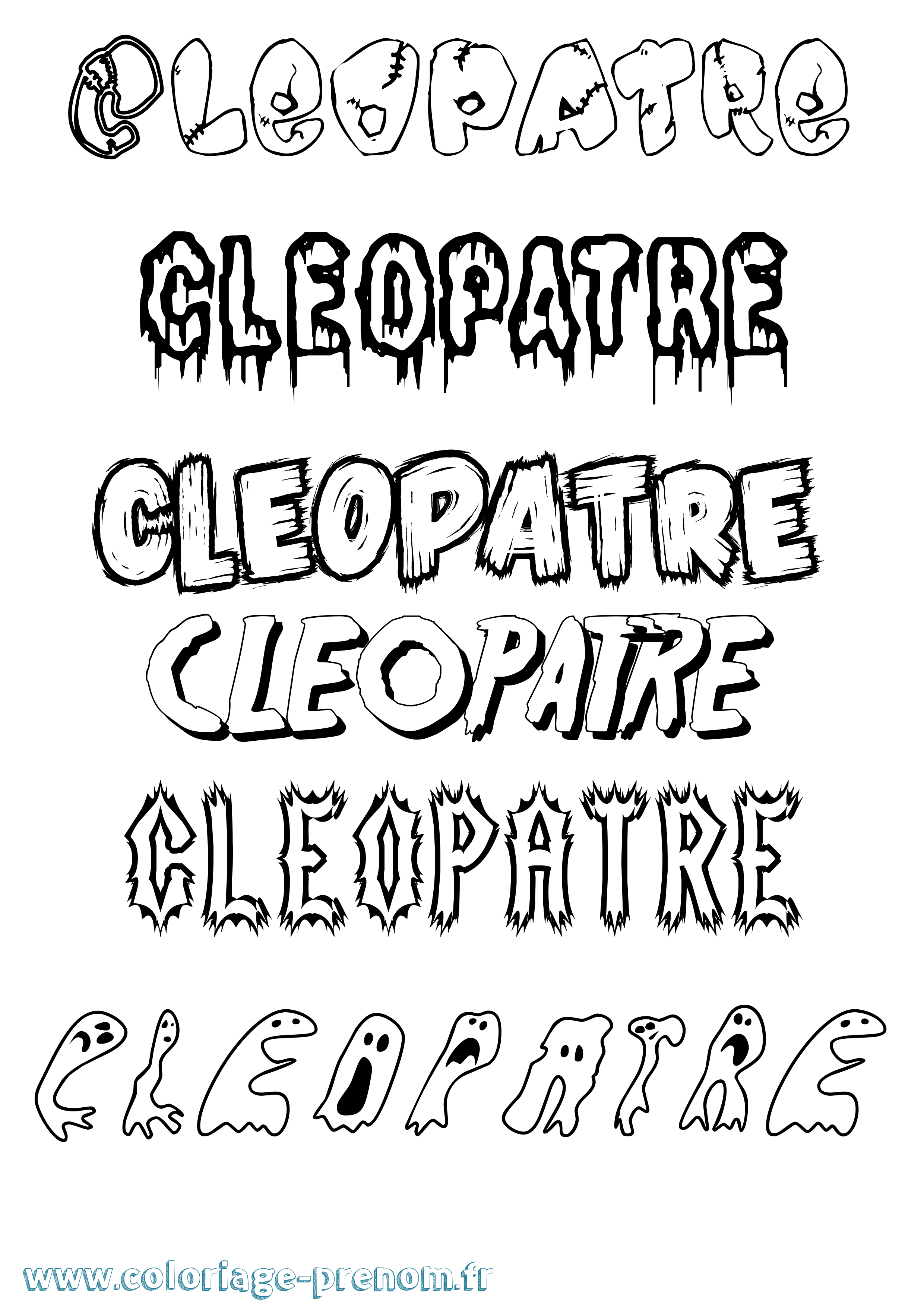 Coloriage Cleopatre Frisson Coloriage prénom Cleopatre Frisson