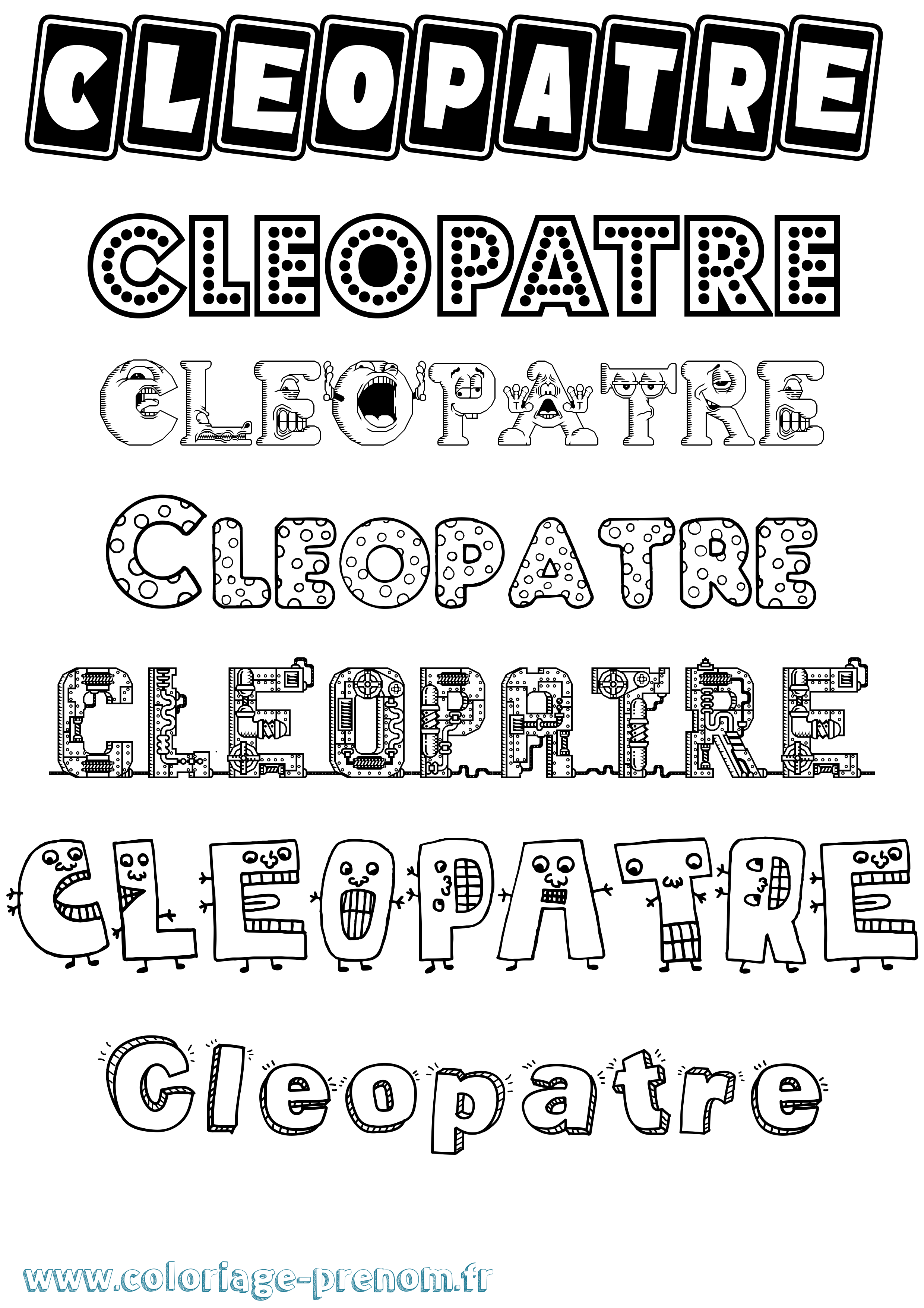 Coloriage Cleopatre Fun Coloriage prénom Cleopatre Fun