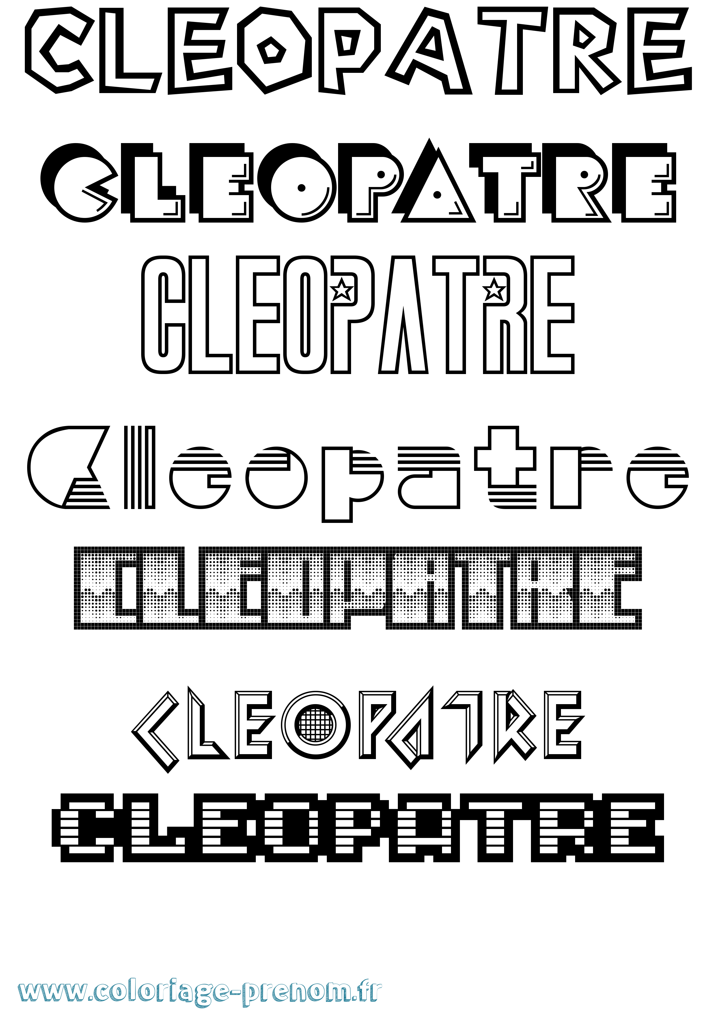 Coloriage Cleopatre Jeux Vidéos Coloriage prénom Cleopatre Jeux Vidéos