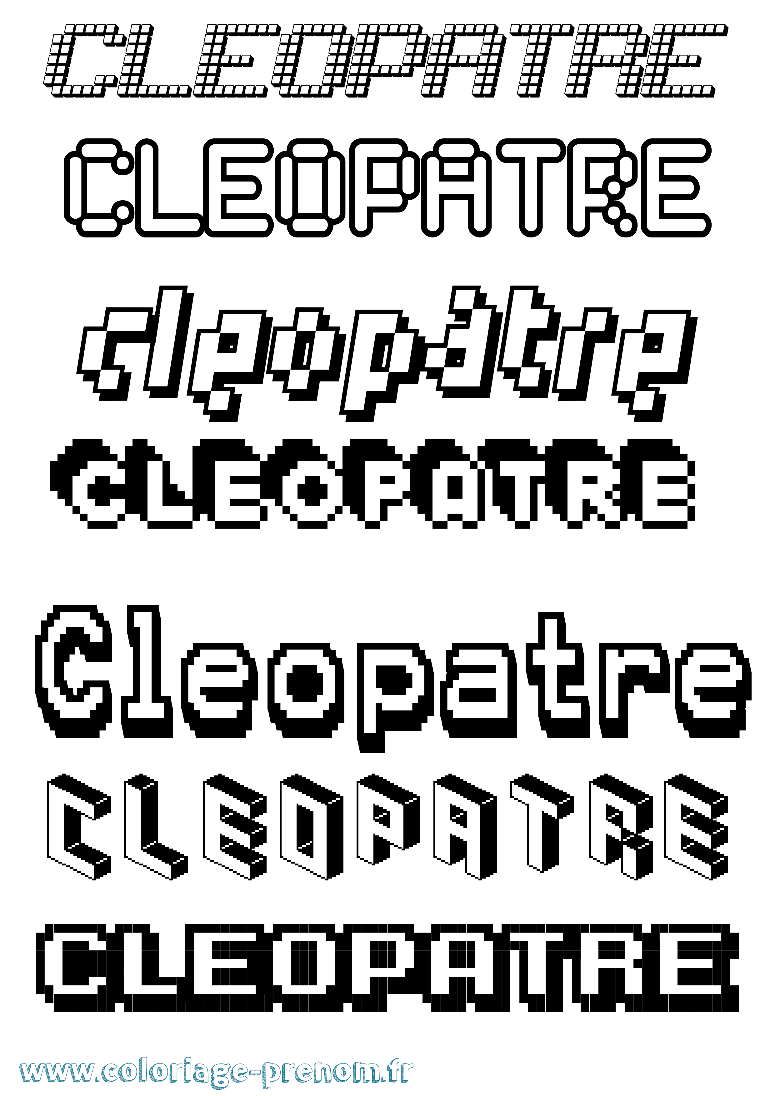 Coloriage Cleopatre Pixel Coloriage prénom Cleopatre Pixel