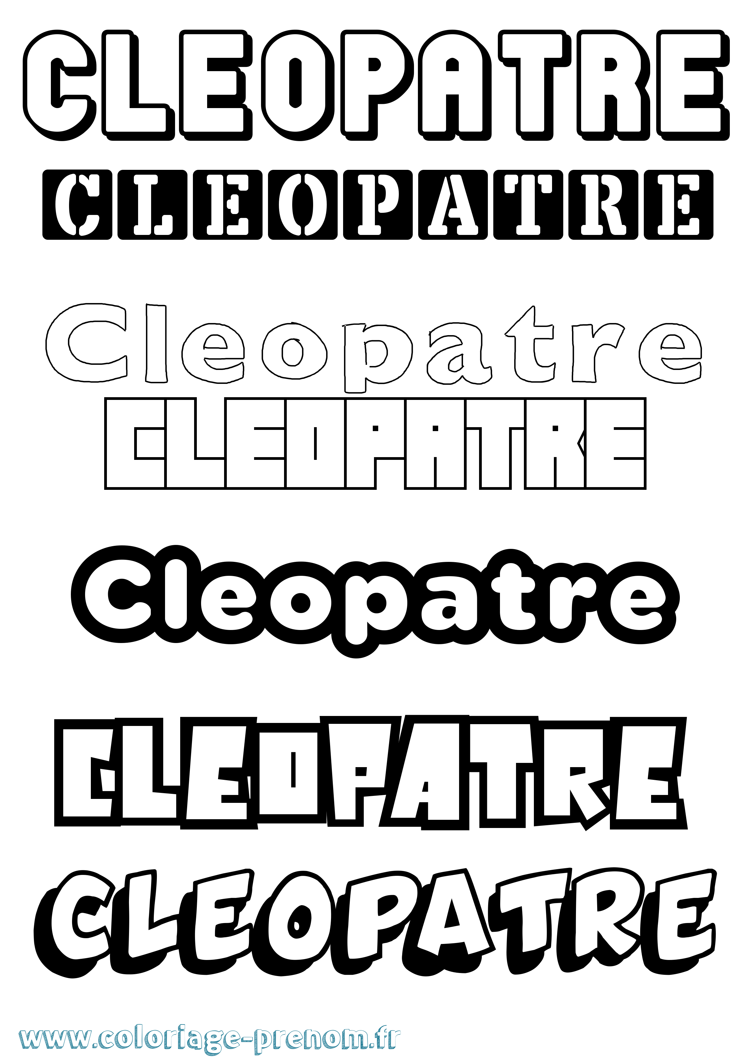 Coloriage Cleopatre Simple Coloriage prénom Cleopatre Simple