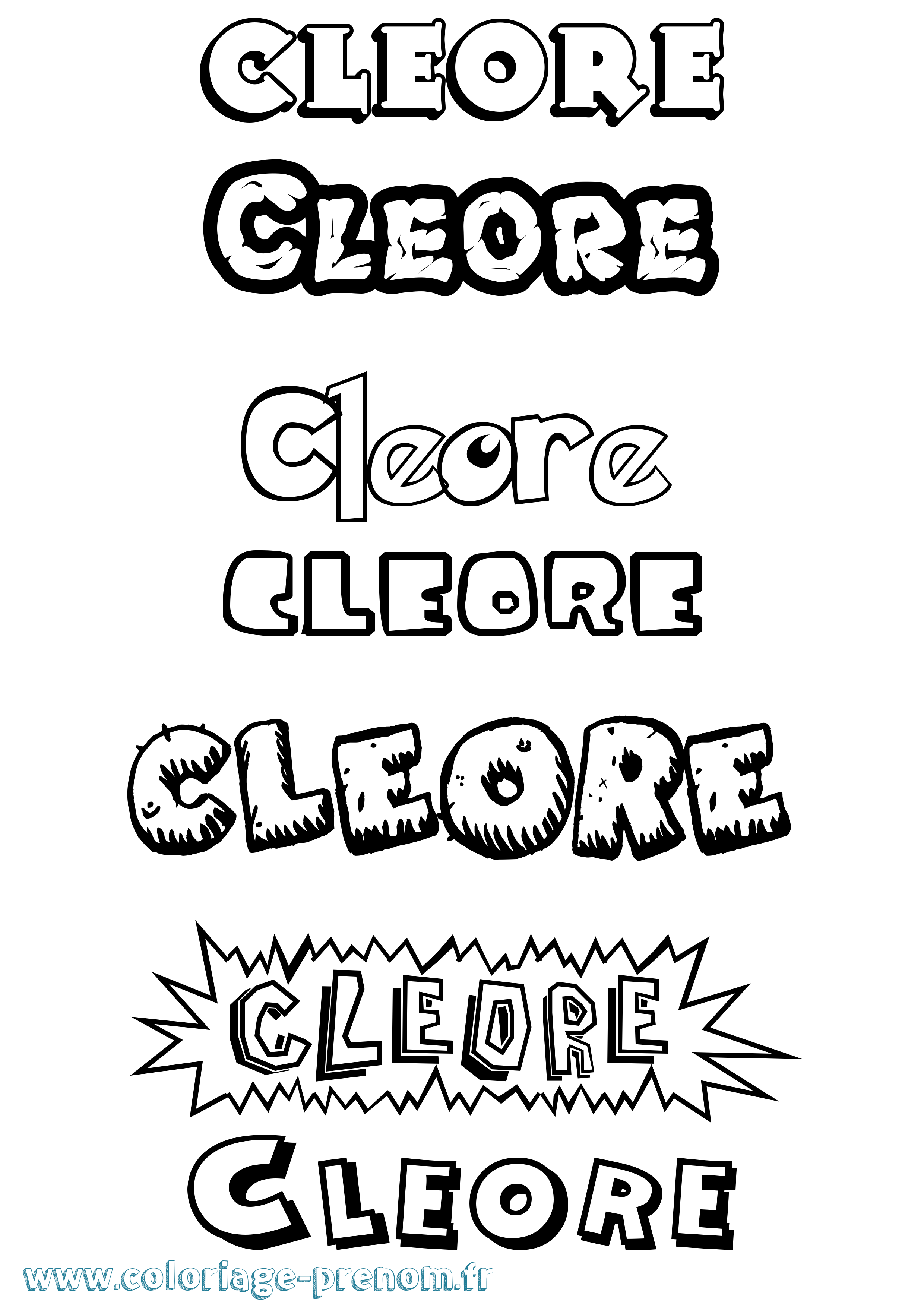 Coloriage Cleore Dessin Animé Coloriage prénom Cleore Dessin Animé