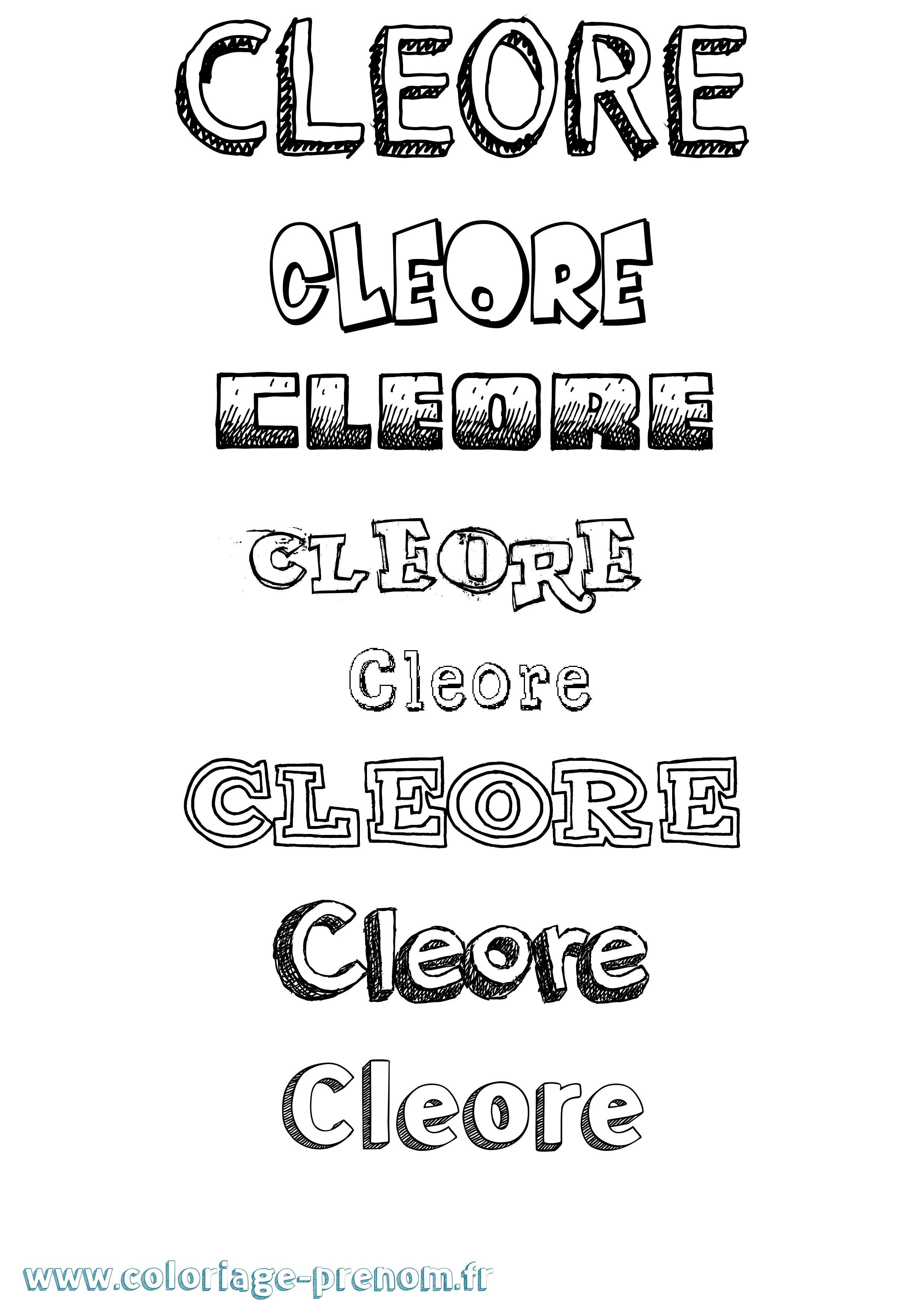 Coloriage Cleore Dessiné Coloriage prénom Cleore Dessiné