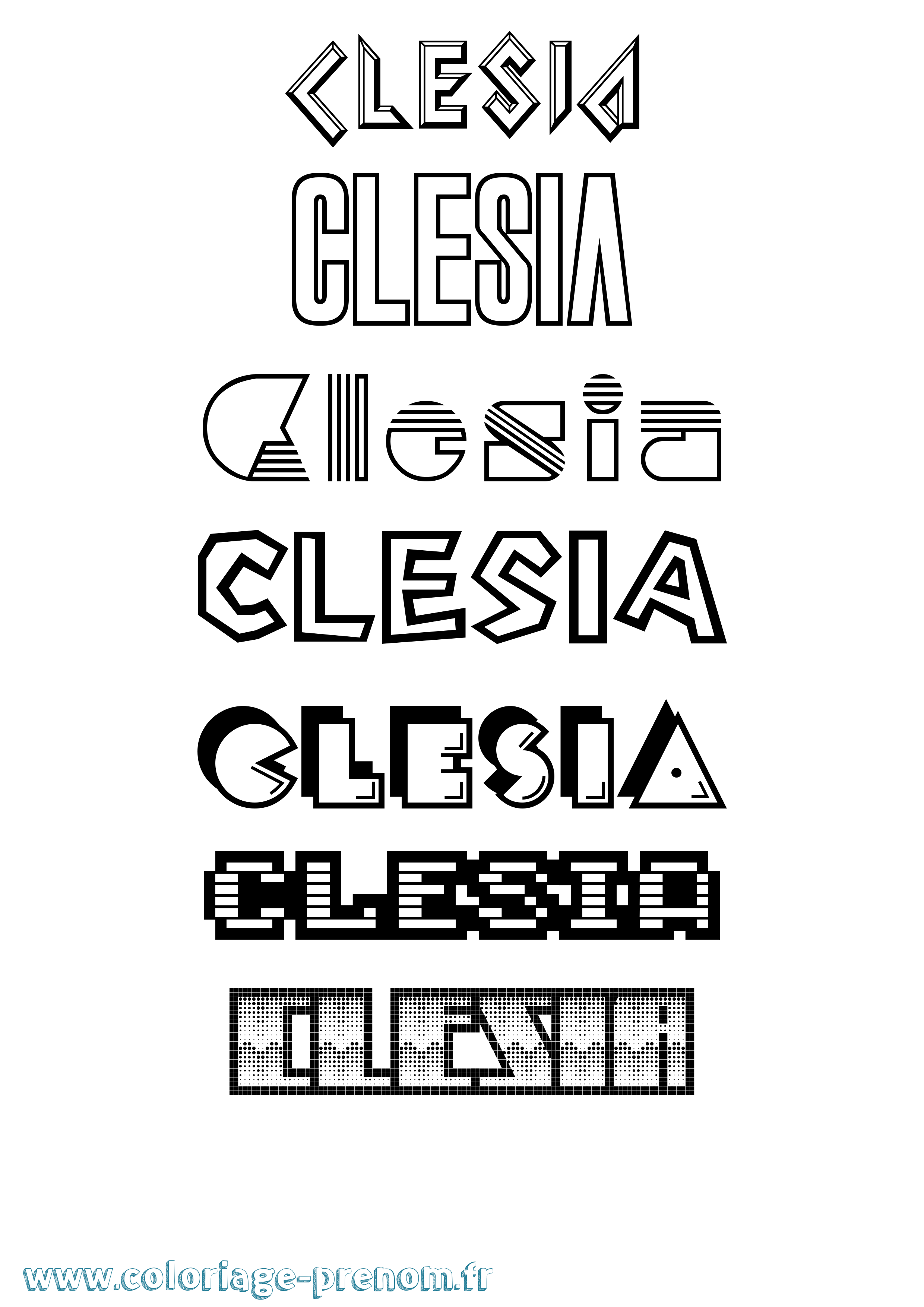 Coloriage Clesia Jeux Vidéos Coloriage prénom Clesia Jeux Vidéos