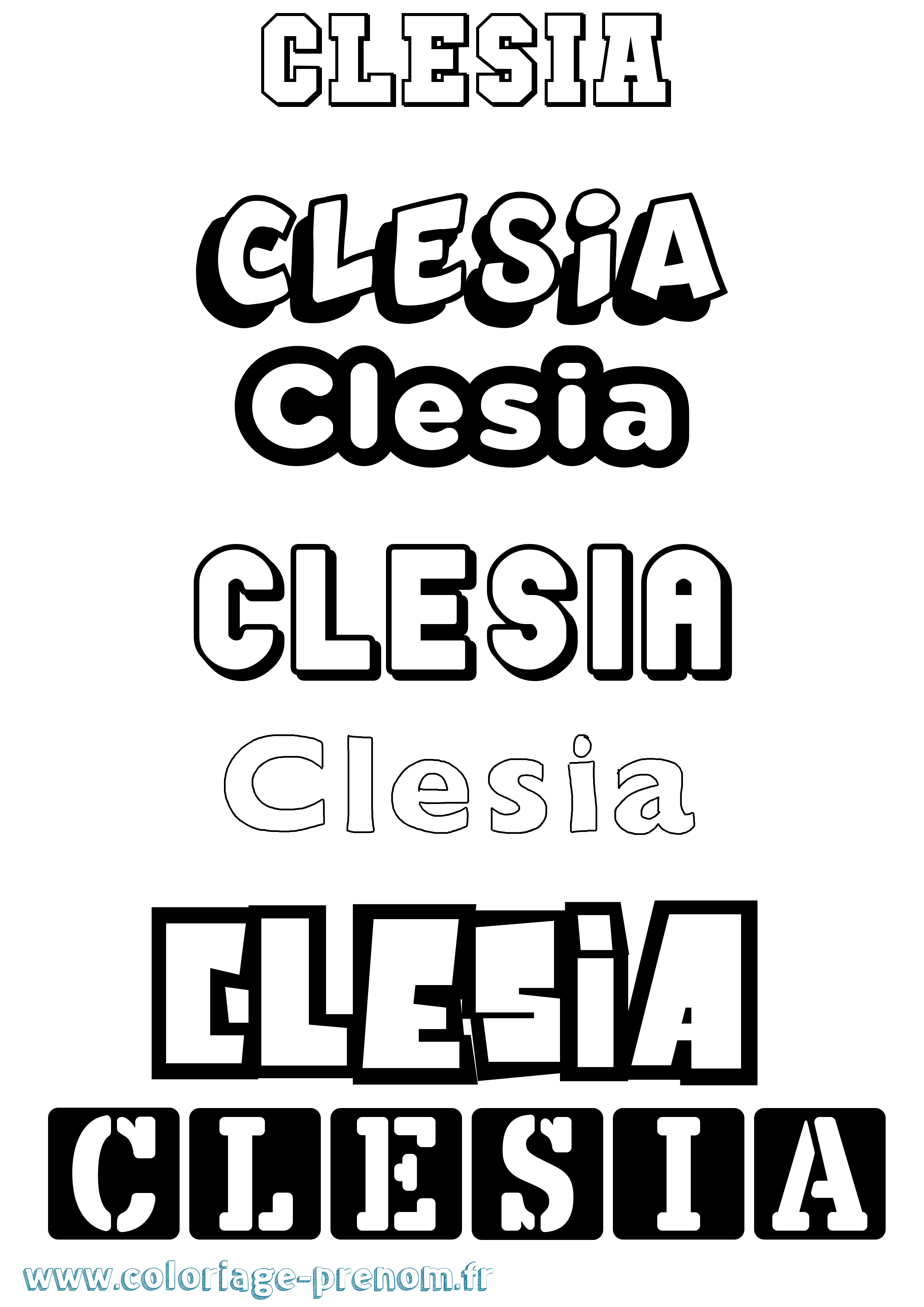 Coloriage Clesia Simple Coloriage prénom Clesia Simple