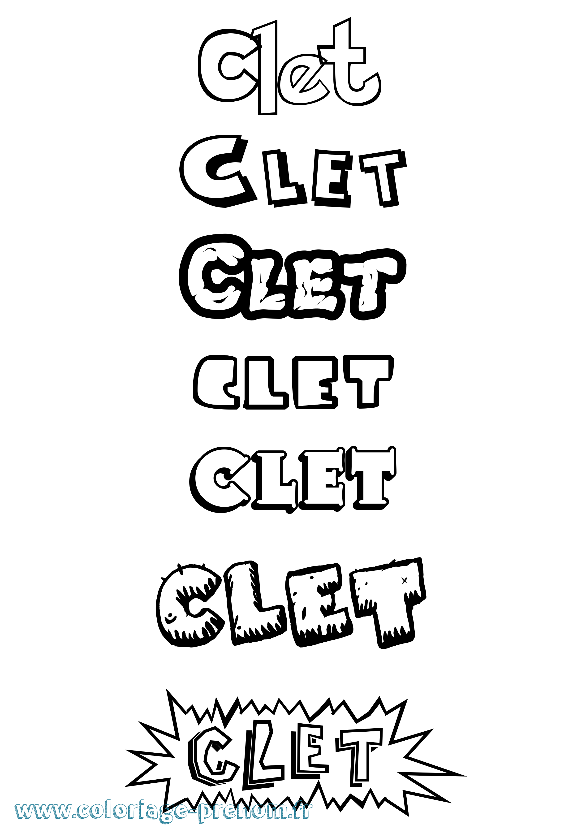 Coloriage Clet Dessin Animé Coloriage prénom Clet Dessin Animé