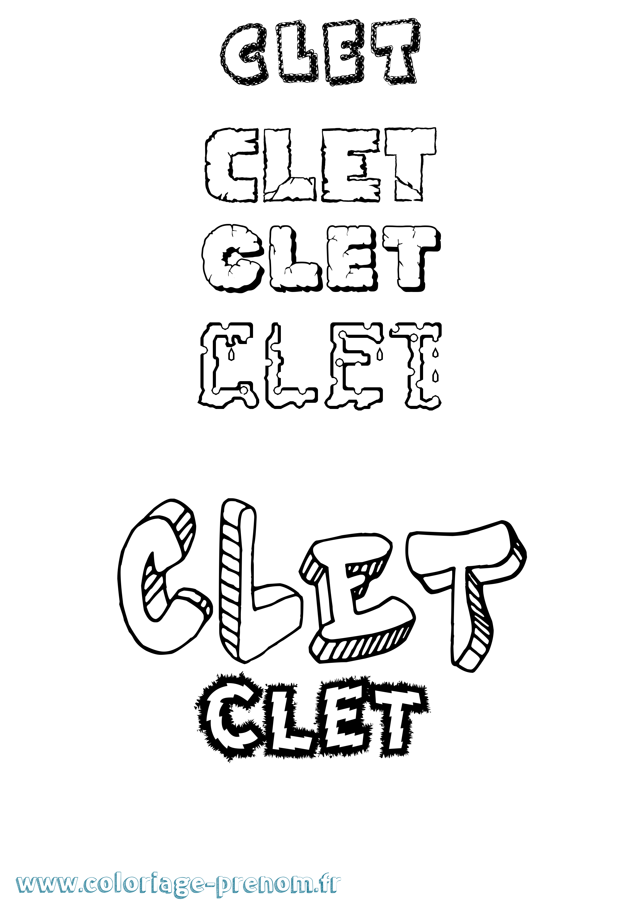 Coloriage Clet Destructuré Coloriage prénom Clet Destructuré
