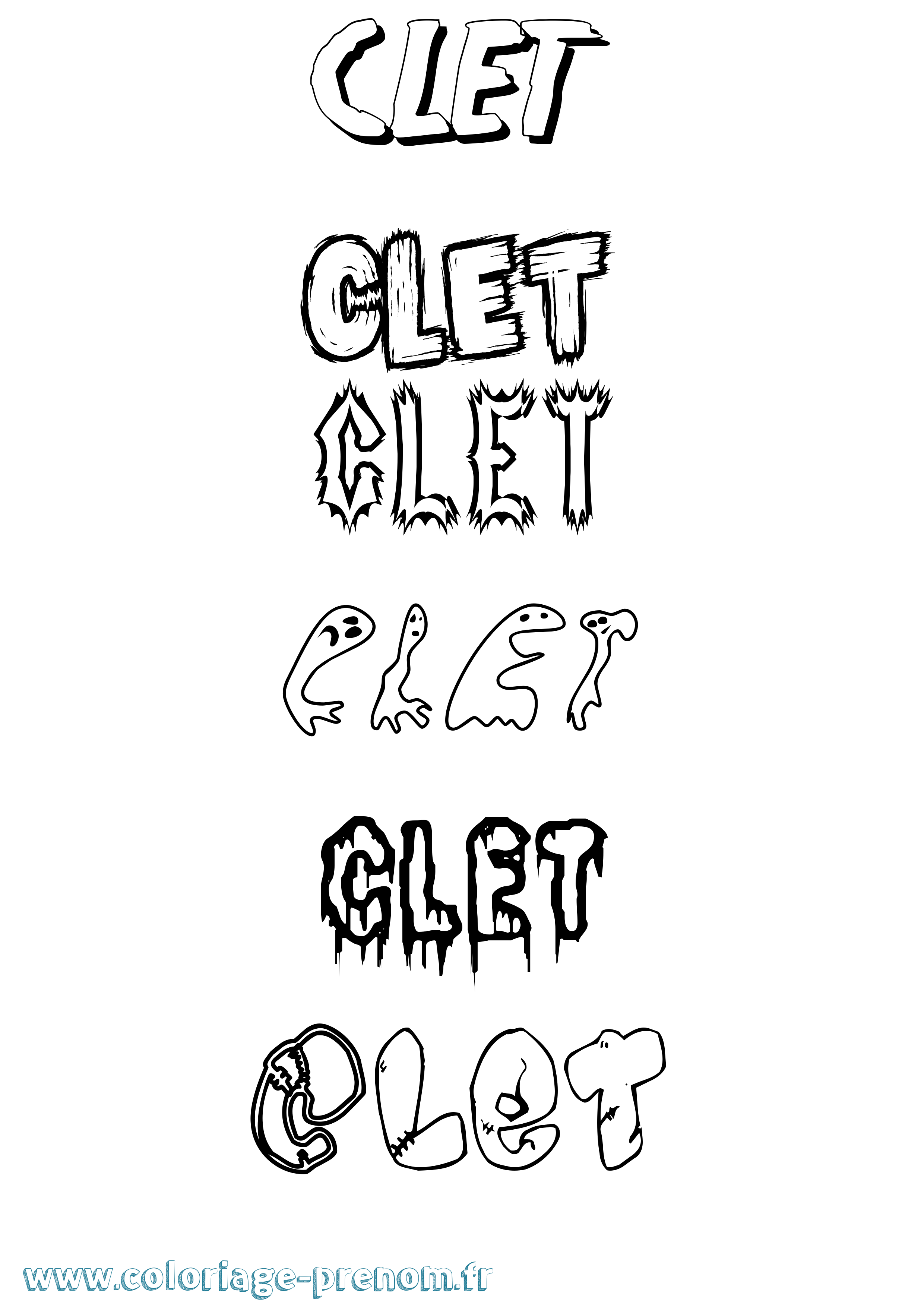 Coloriage Clet Frisson Coloriage prénom Clet Frisson