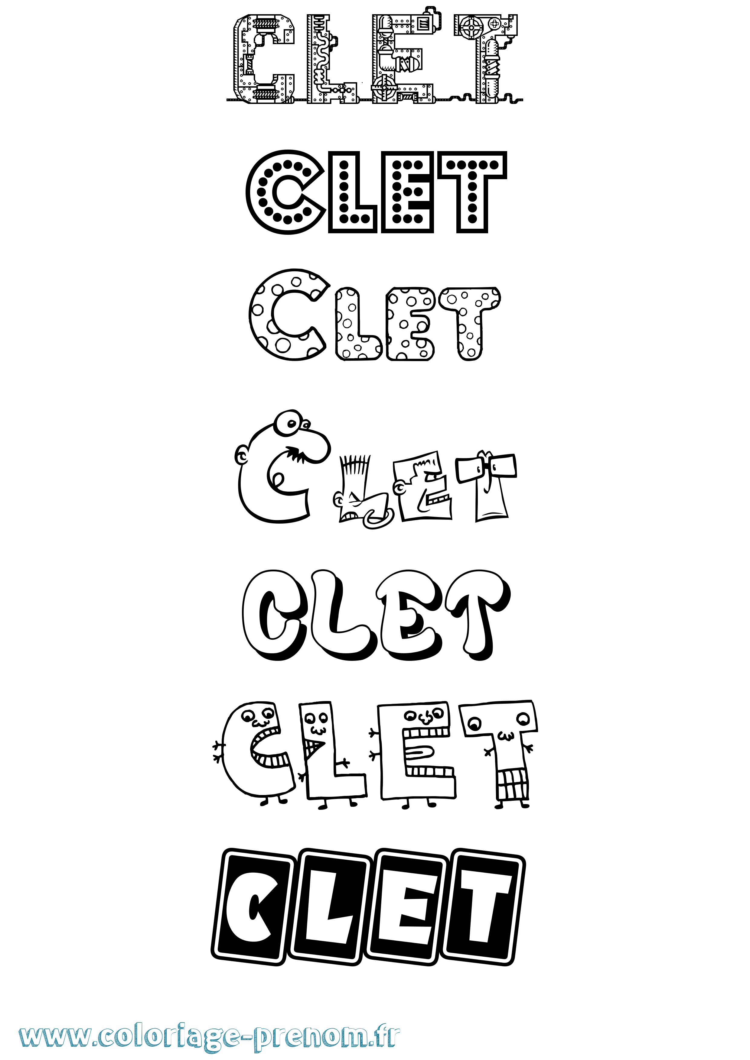 Coloriage Clet Fun Coloriage prénom Clet Fun