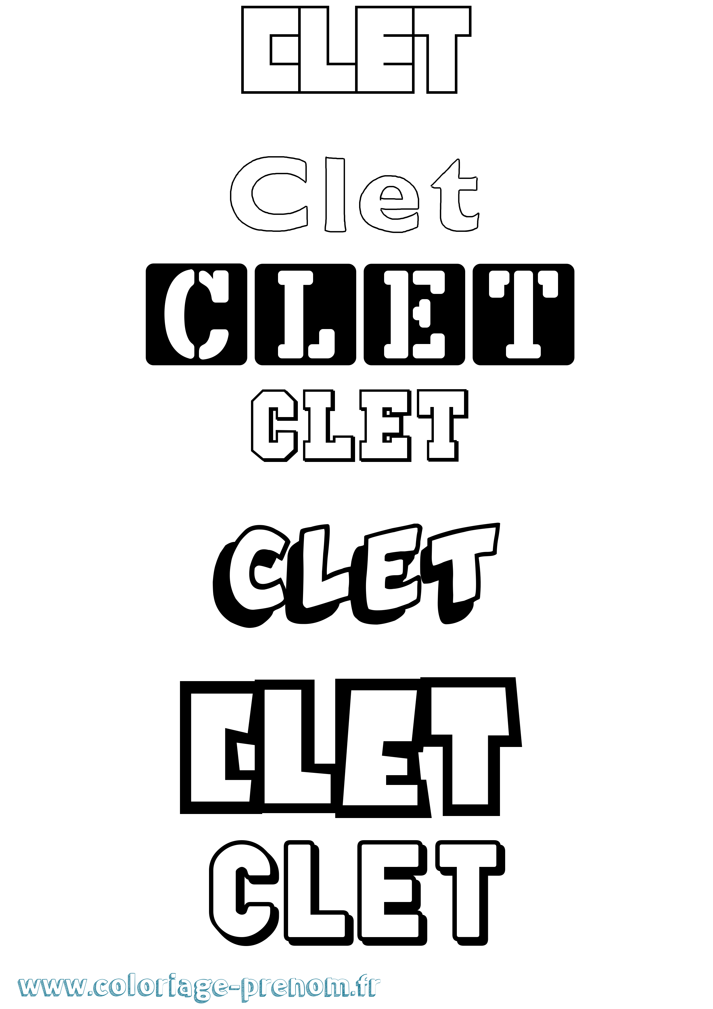 Coloriage Clet Simple Coloriage prénom Clet Simple