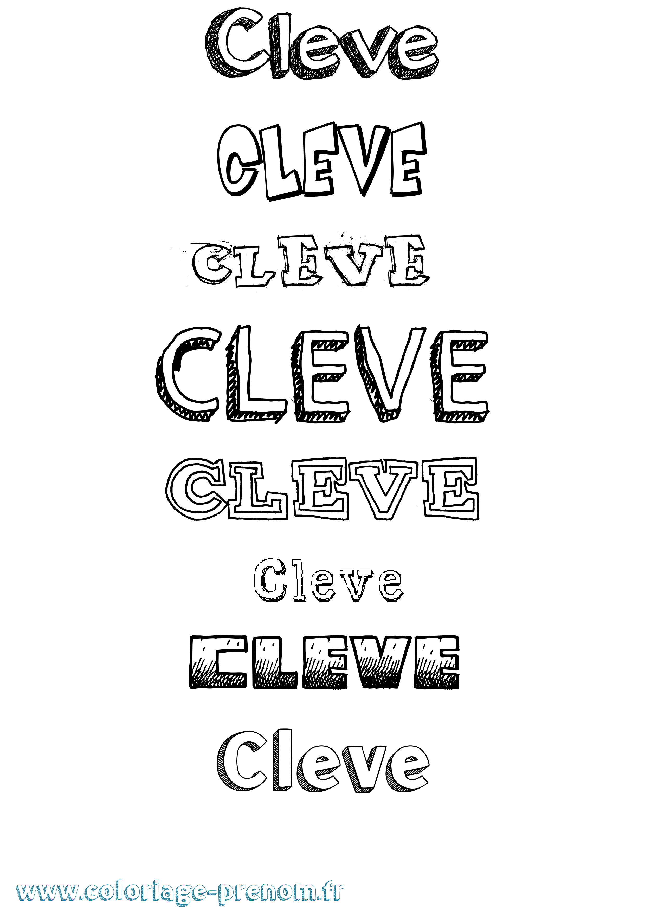Coloriage Cleve Dessiné Coloriage prénom Cleve Dessiné